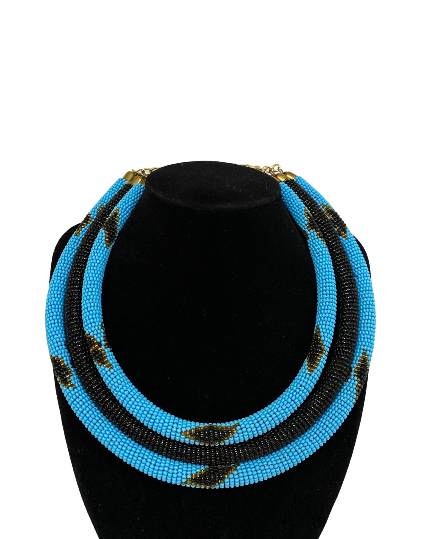African 3 in 1 Beaded Necklace