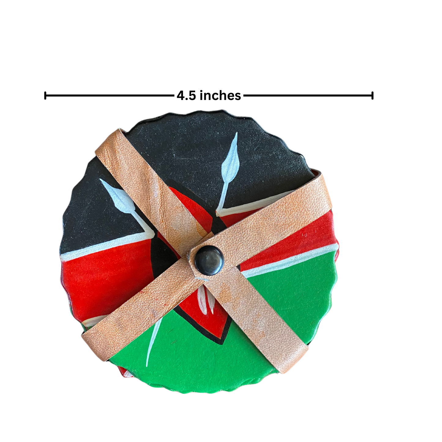 African Six Painted Leather Table Set Saucer