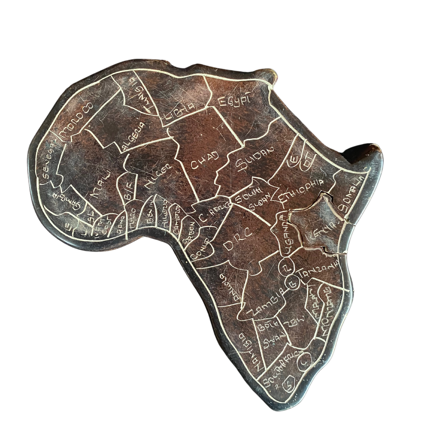 Unique African Shape Soapstone Storage