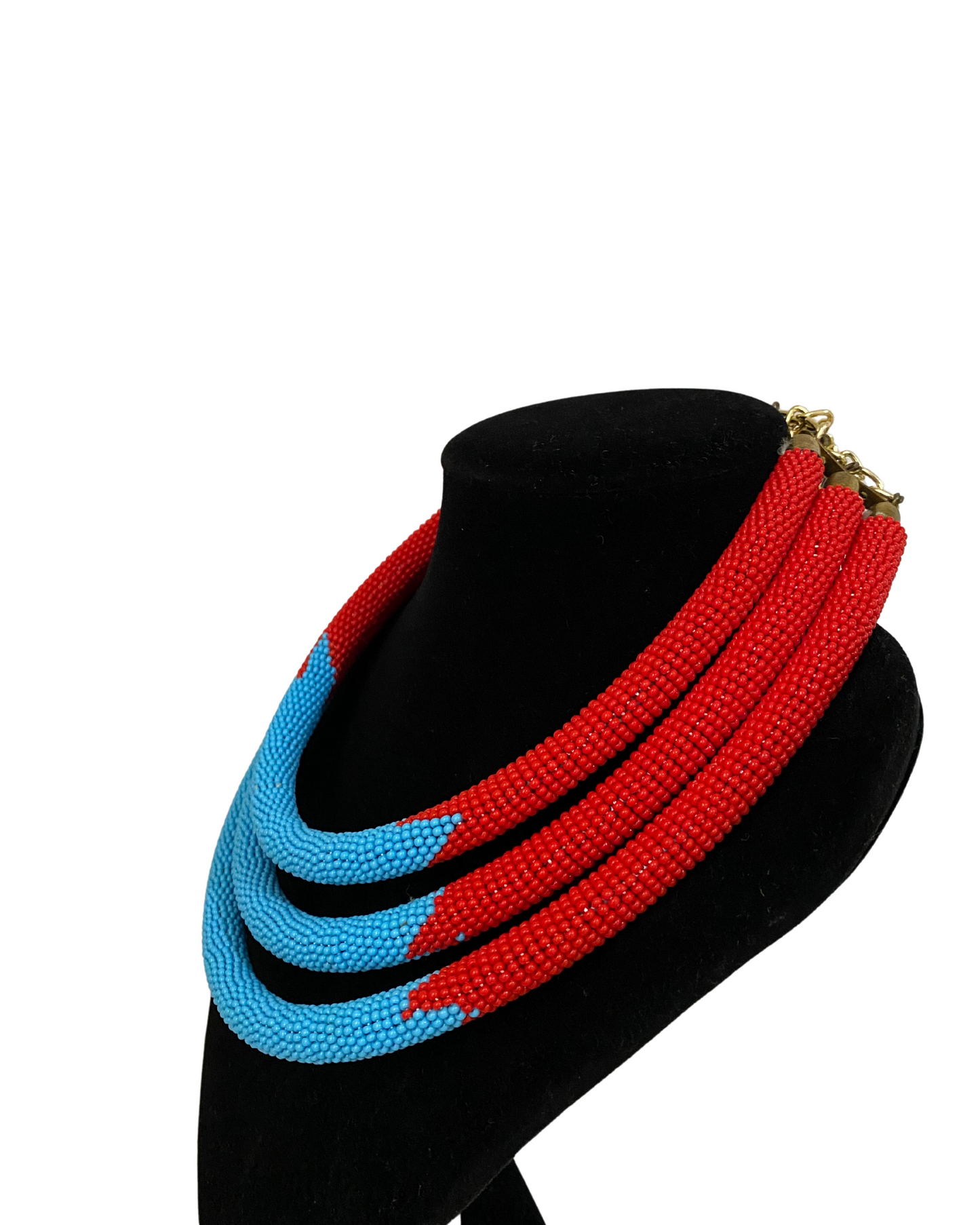 African 3 in 1 Beaded Necklace