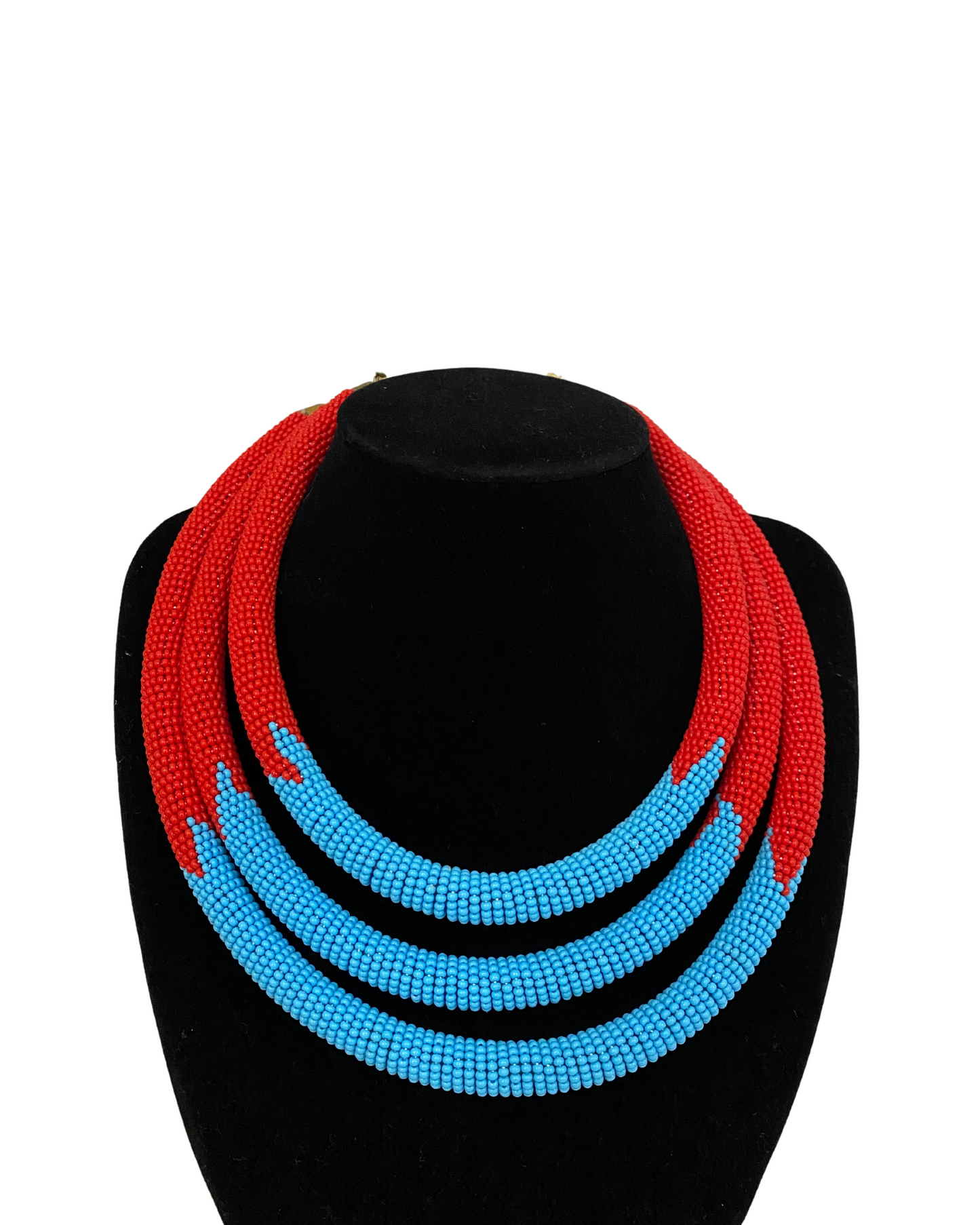African 3 in 1 Beaded Necklace