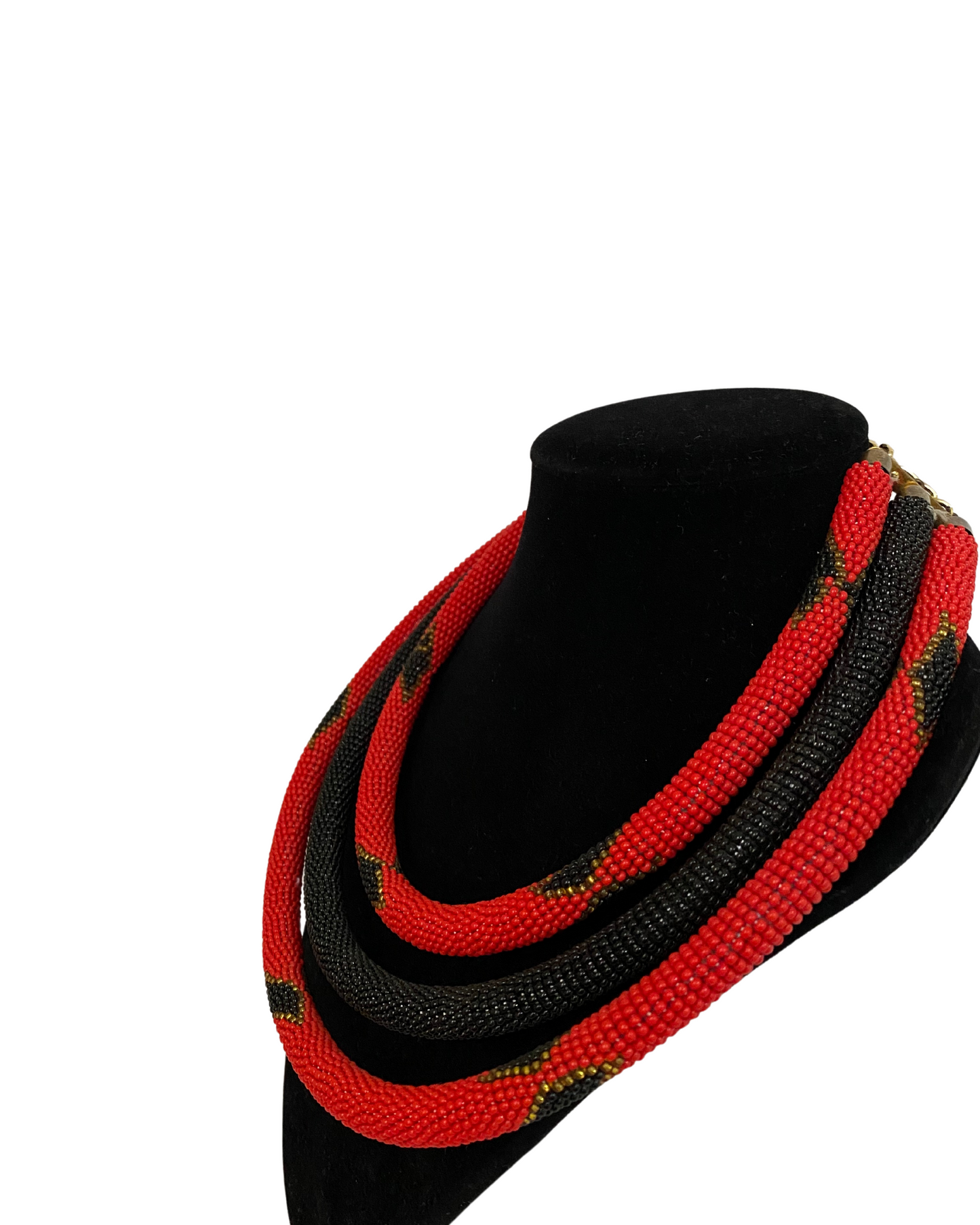 African 3 in 1 Beaded Necklace