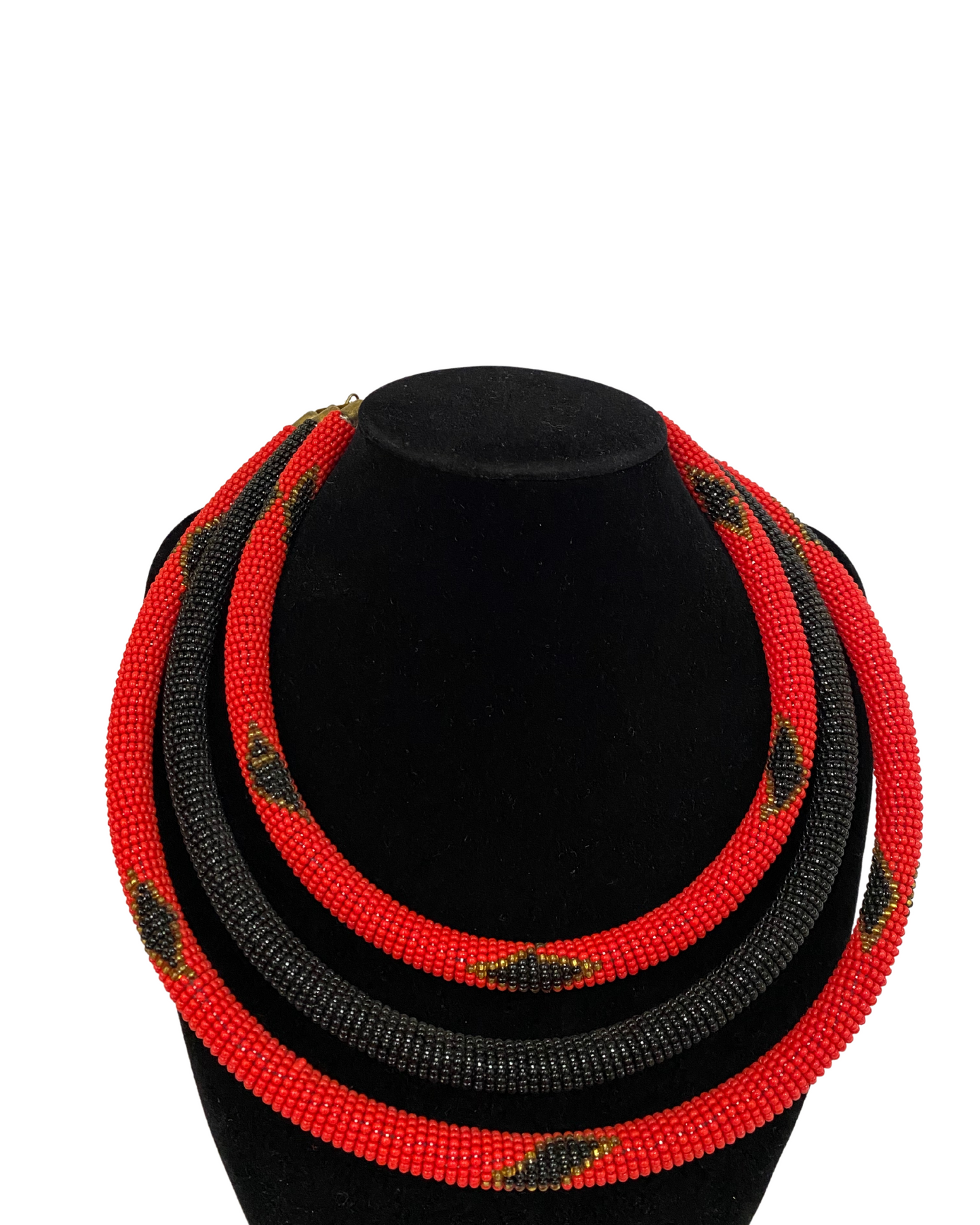 African 3 in 1 Beaded Necklace
