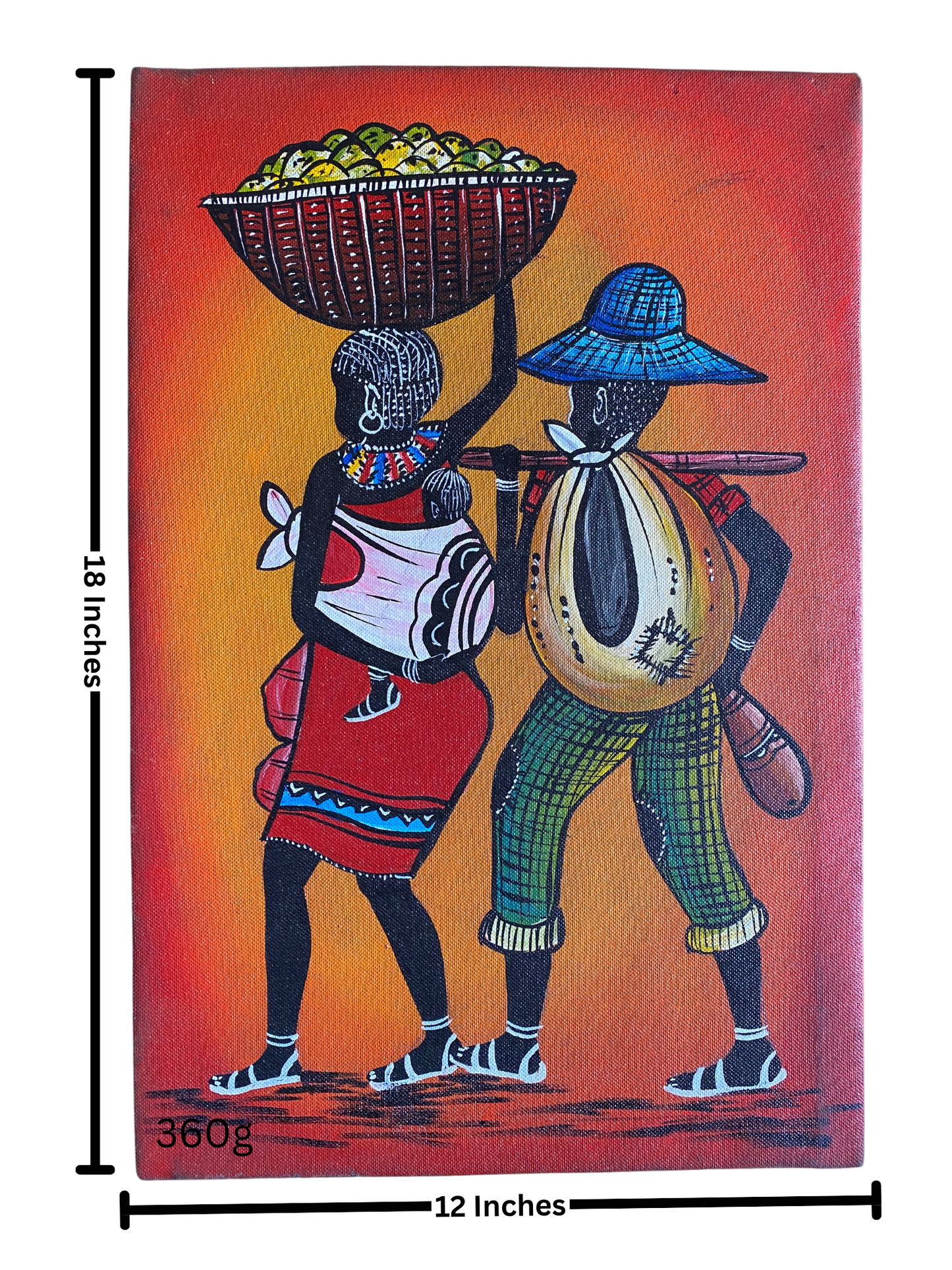 African Colorful Partially Painted Portrait