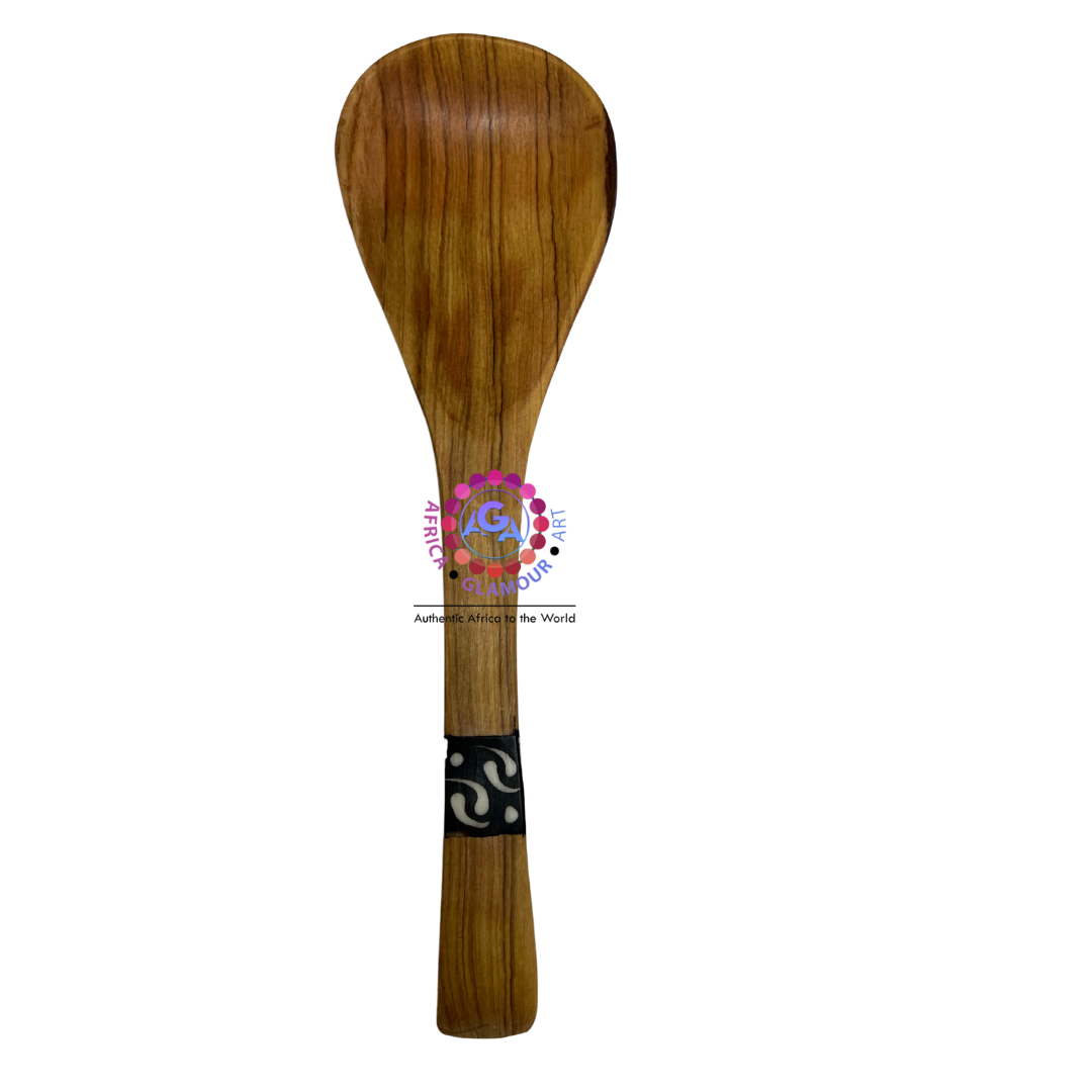Wooden African-themed Cooking and Serving Spoon