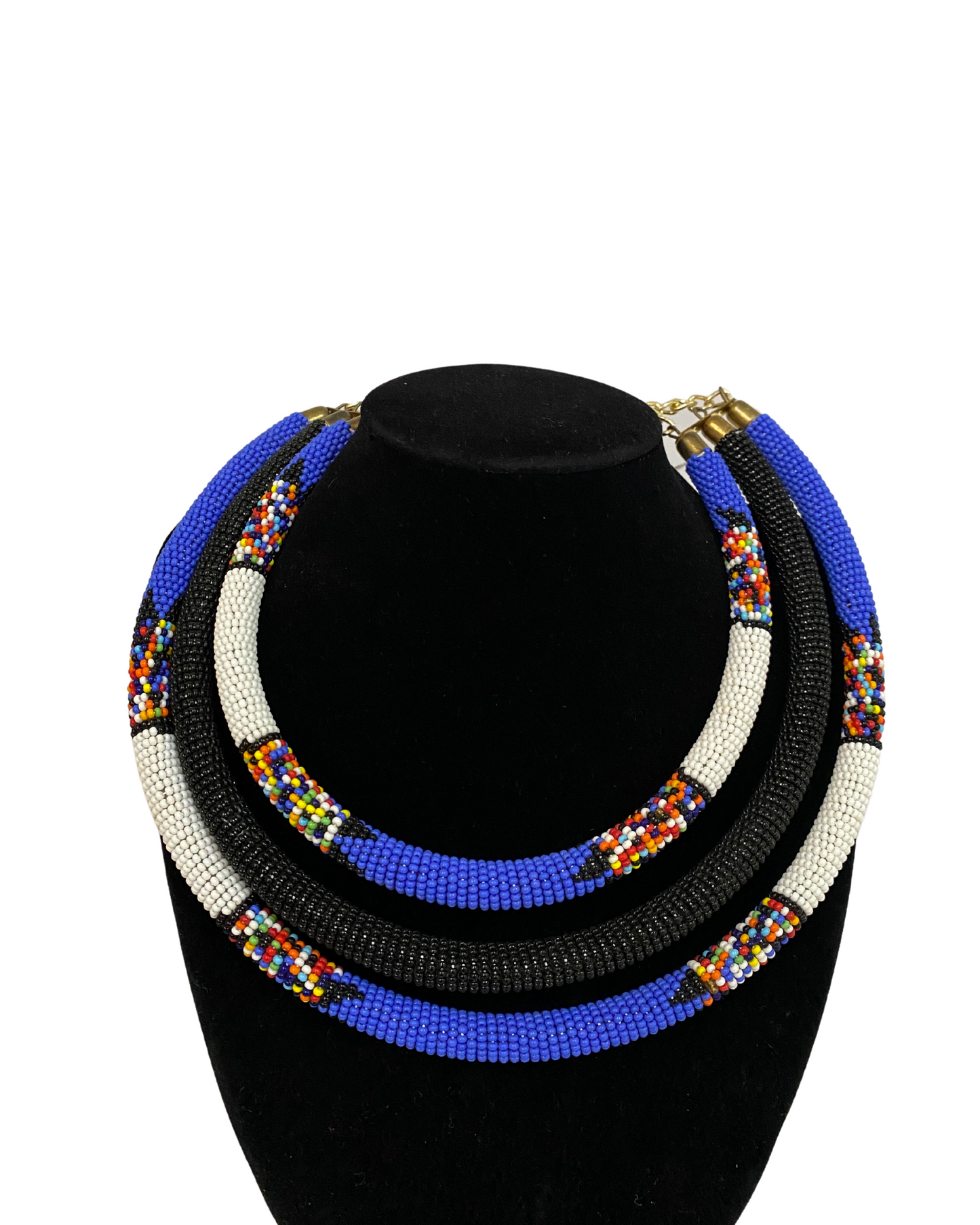 African 3 in 1 Beaded Necklace