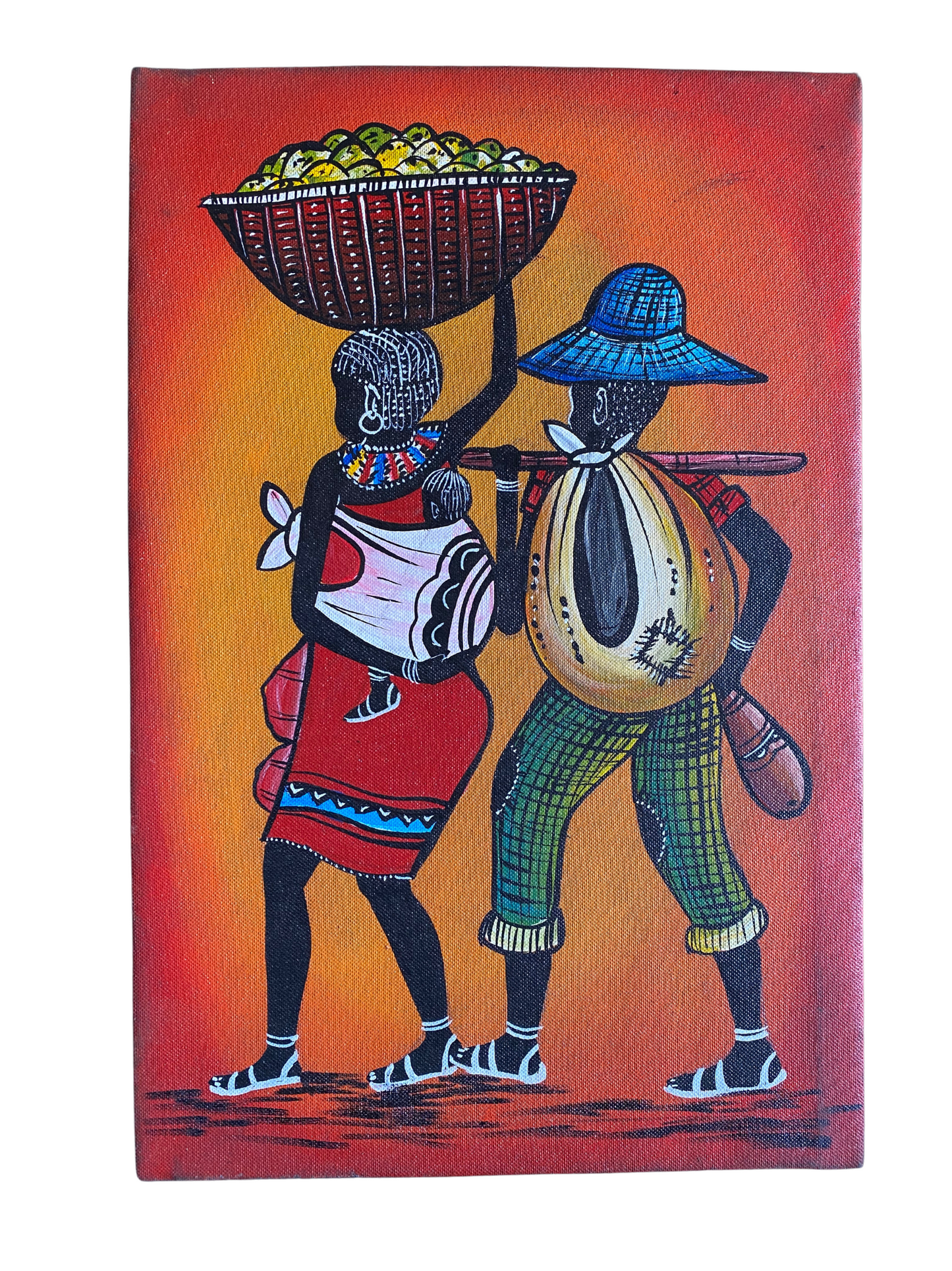 African Colorful Partially Painted Portrait