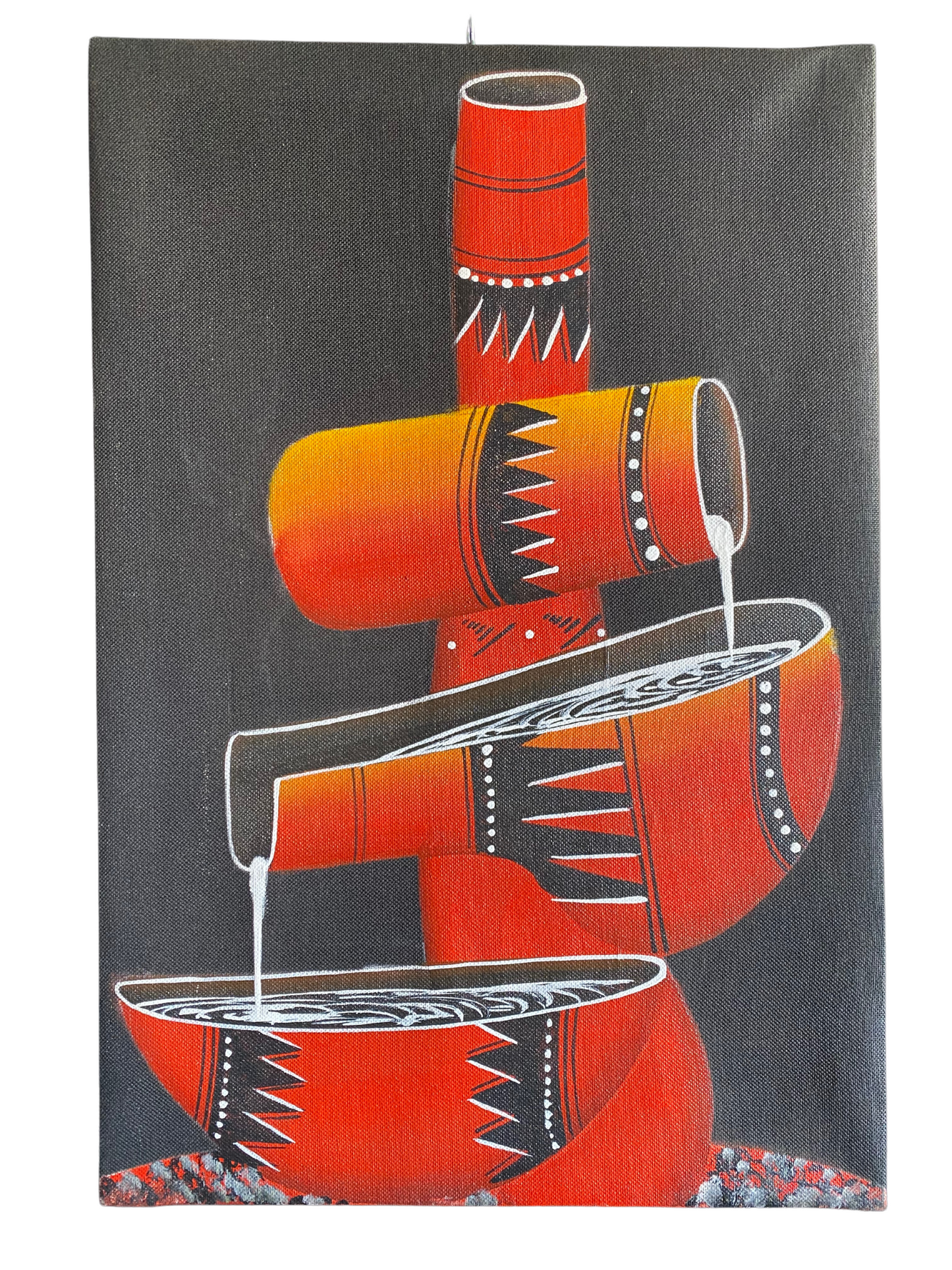 African Colorful Partially Painted Portrait