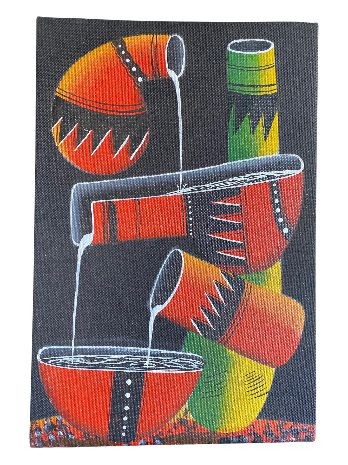 African Colorful Partially Painted Portrait