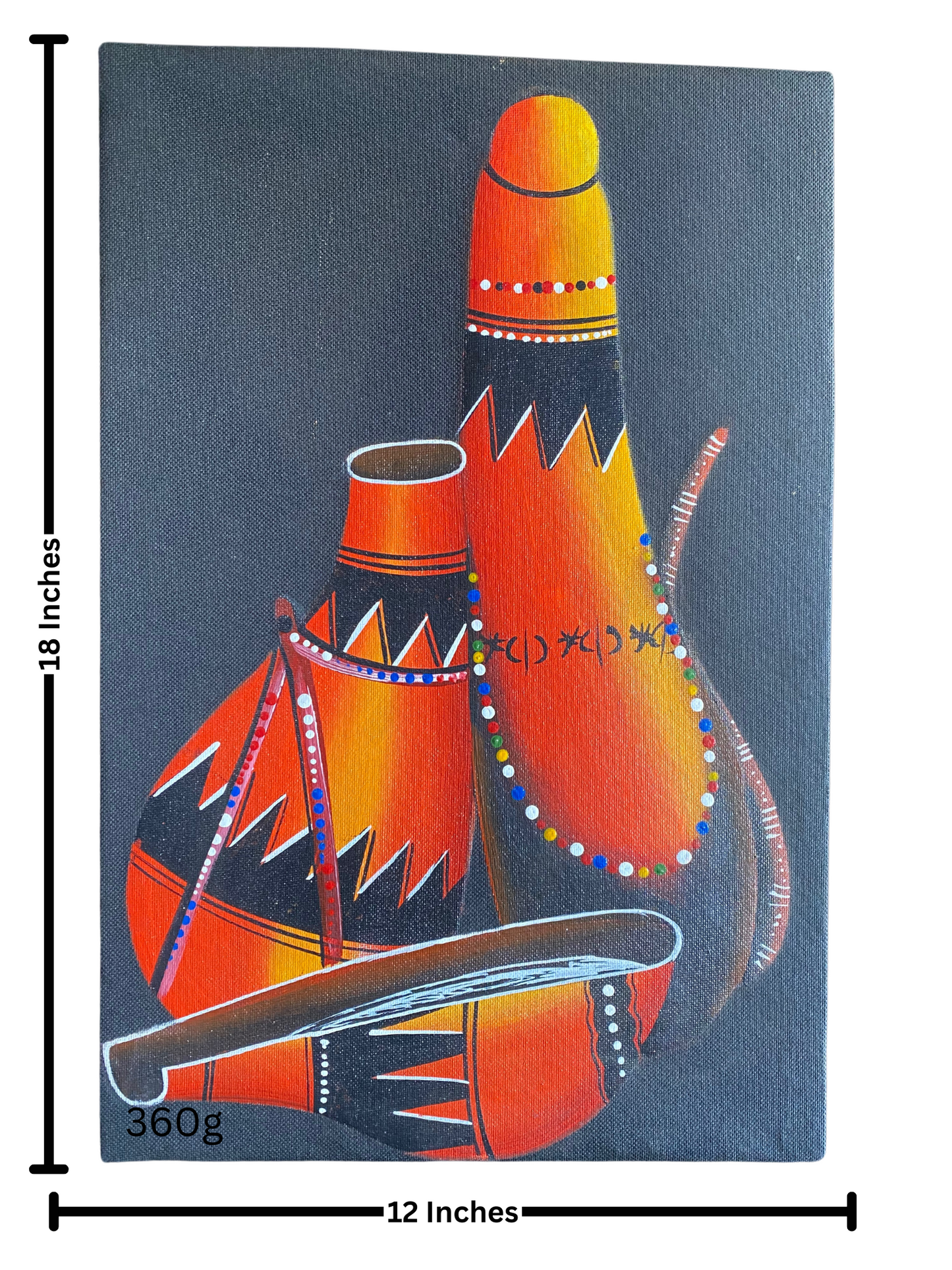 African Colorful Partially Painted Portrait