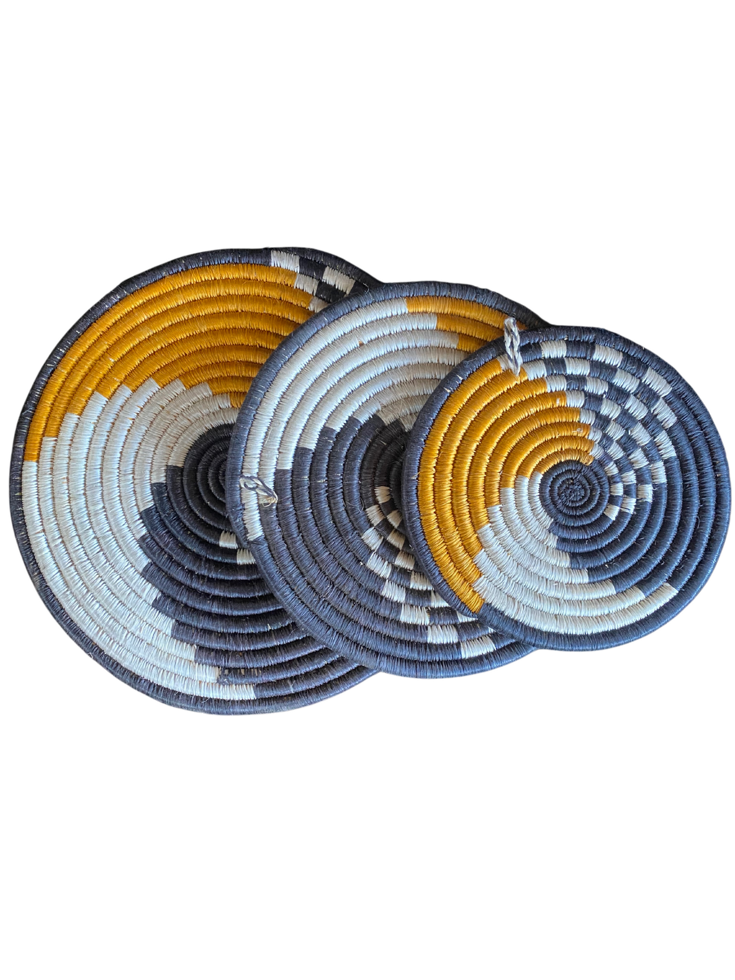 Triple Set African Rwandan Sisal Wall Decor (Available On Order)