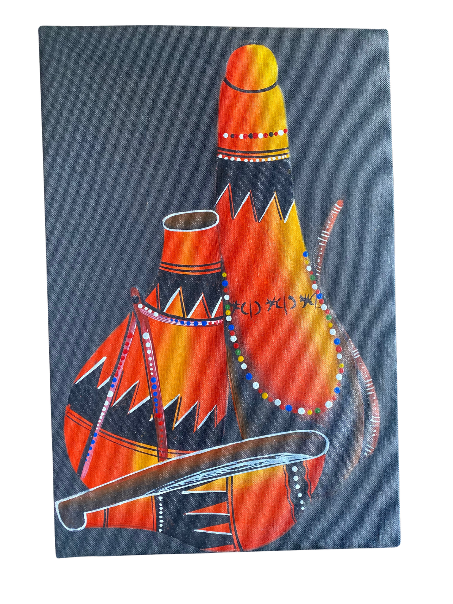 African Colorful Partially Painted Portrait