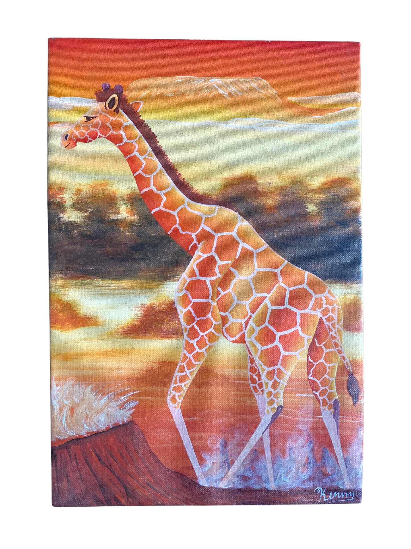 African Colorful Partially Painted Portrait