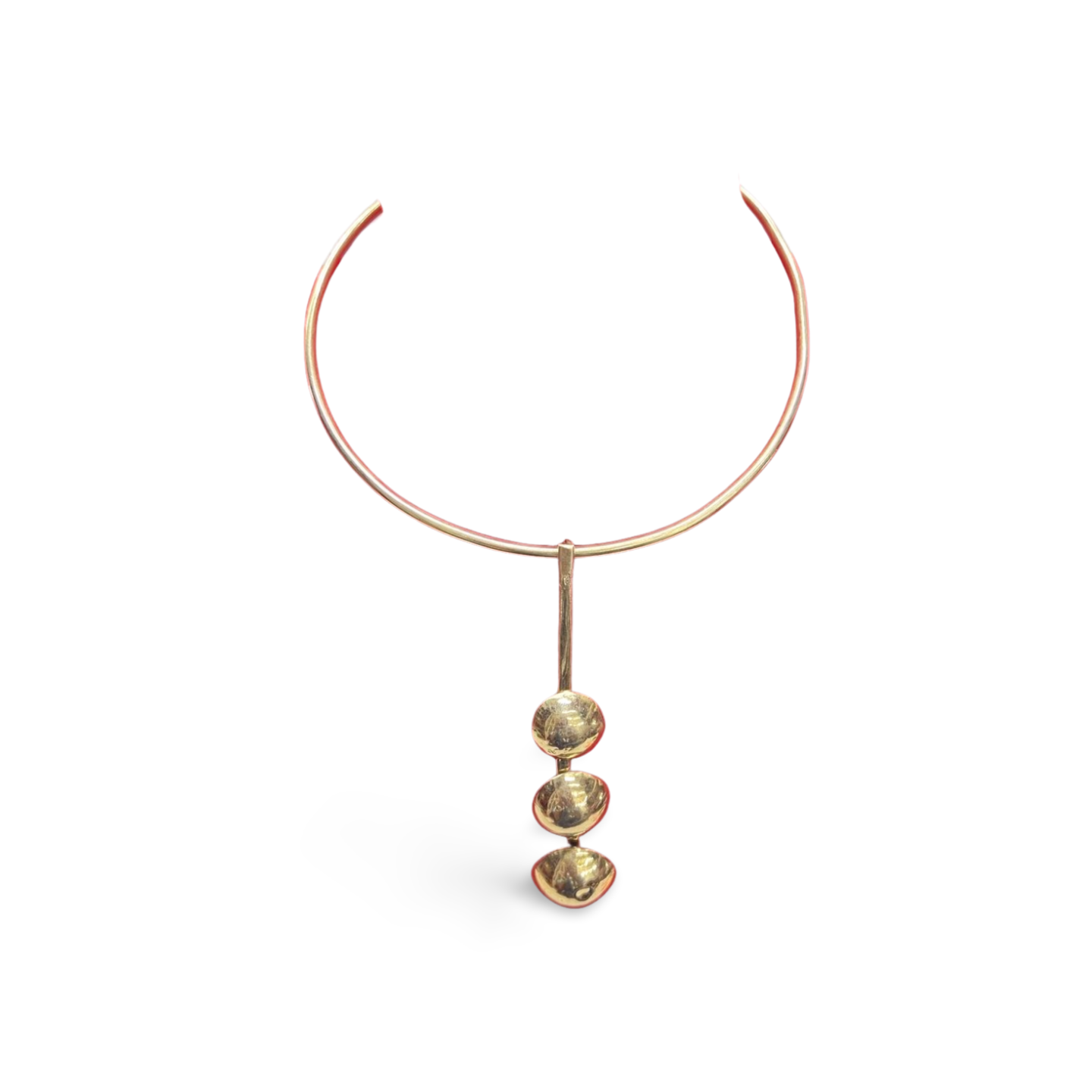 African Brass Necklace with Gem-stone Collection D