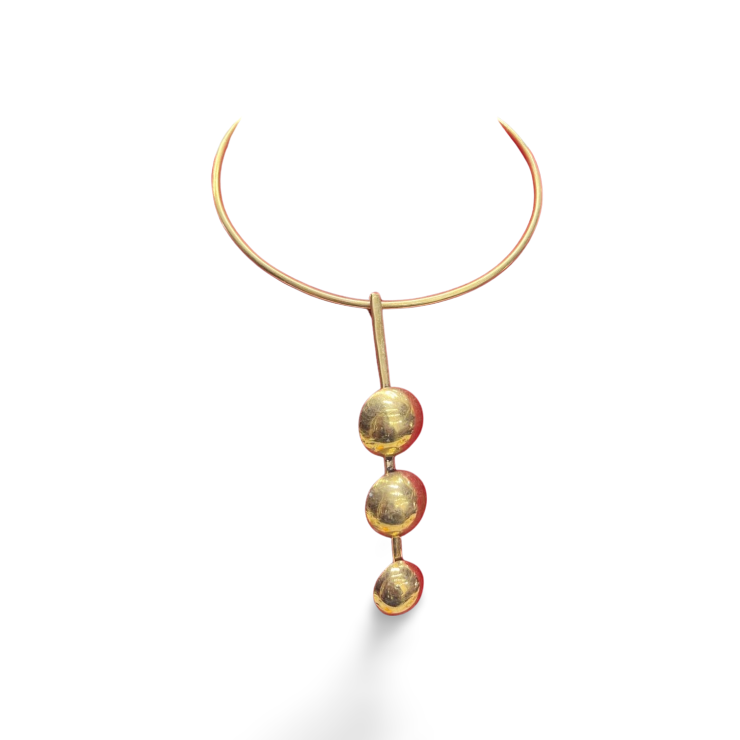 African Brass Necklace with Gem-stone Collection B
