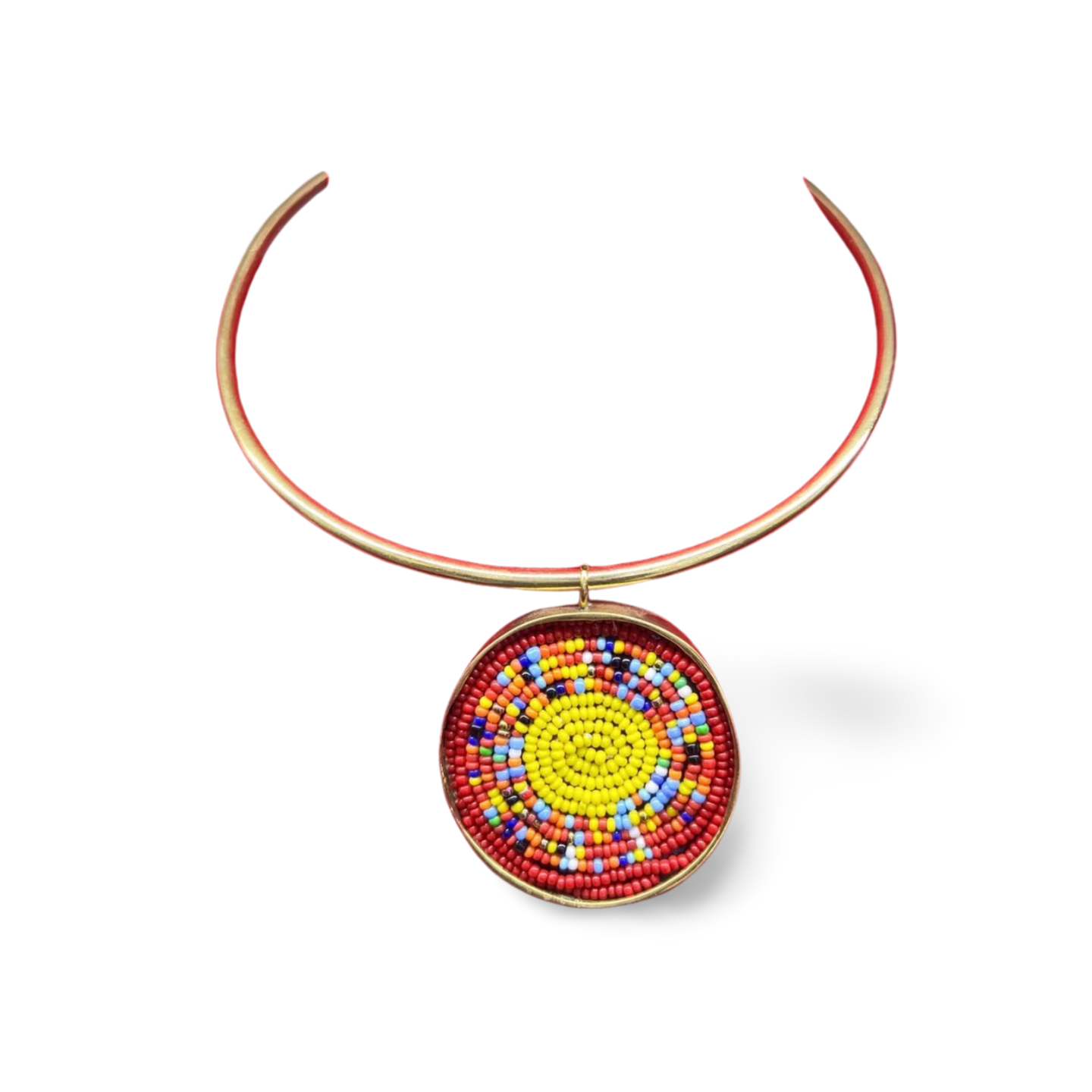 African Beaded-Brass Necklace Collection C
