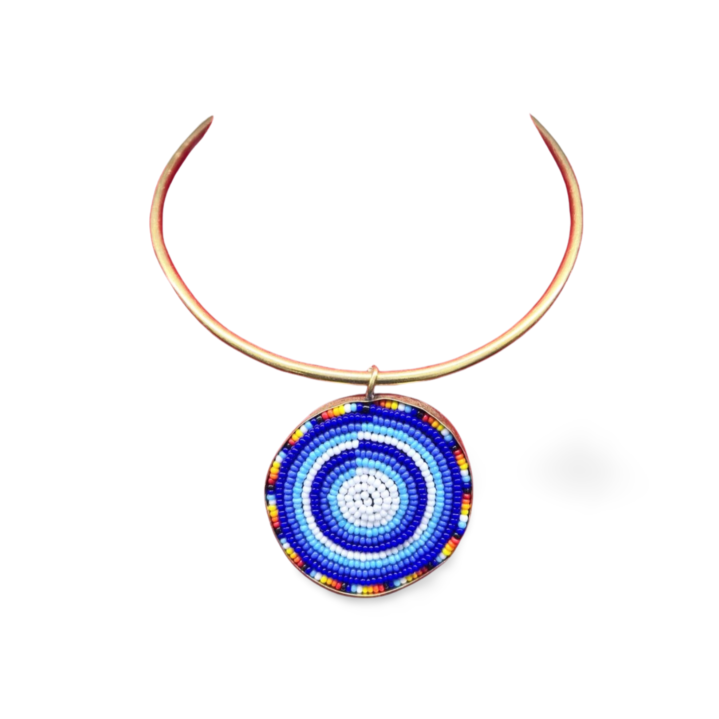 African Beaded-Brass Necklace Collection E