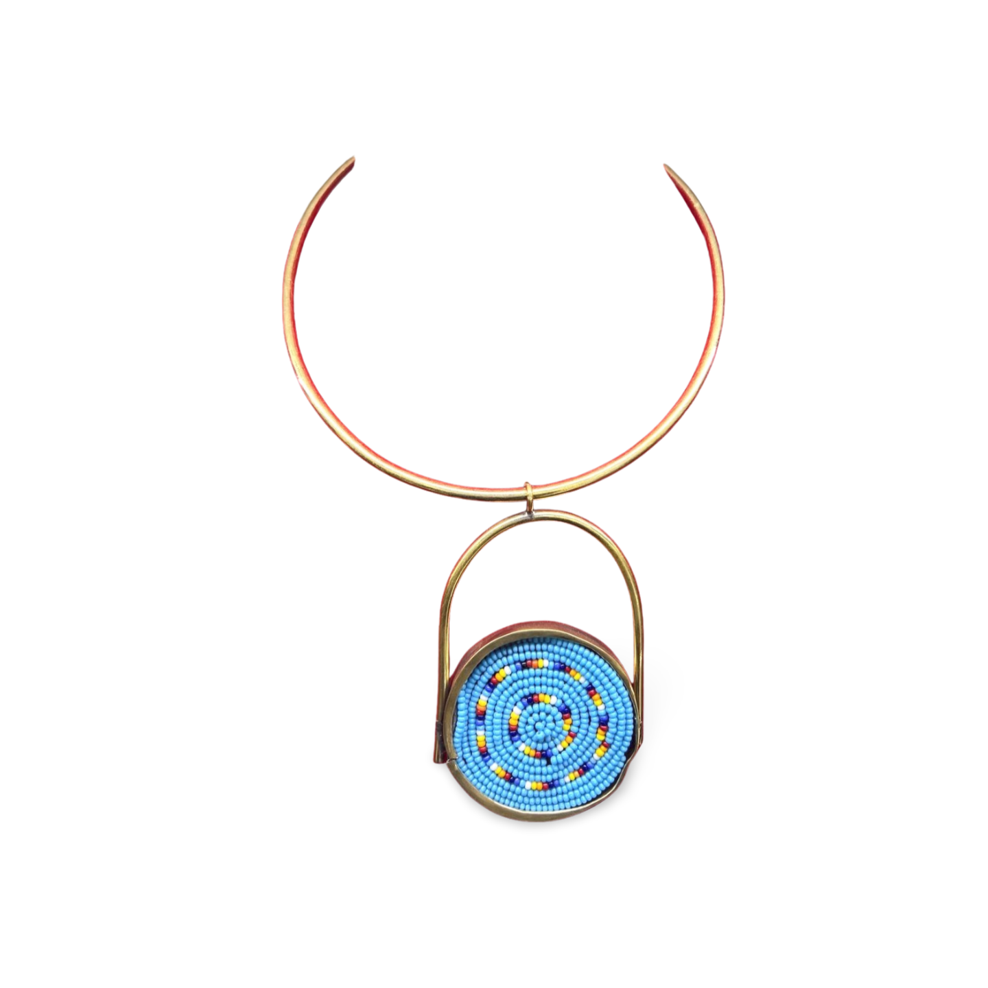 African Beaded-Brass Necklace Collection C