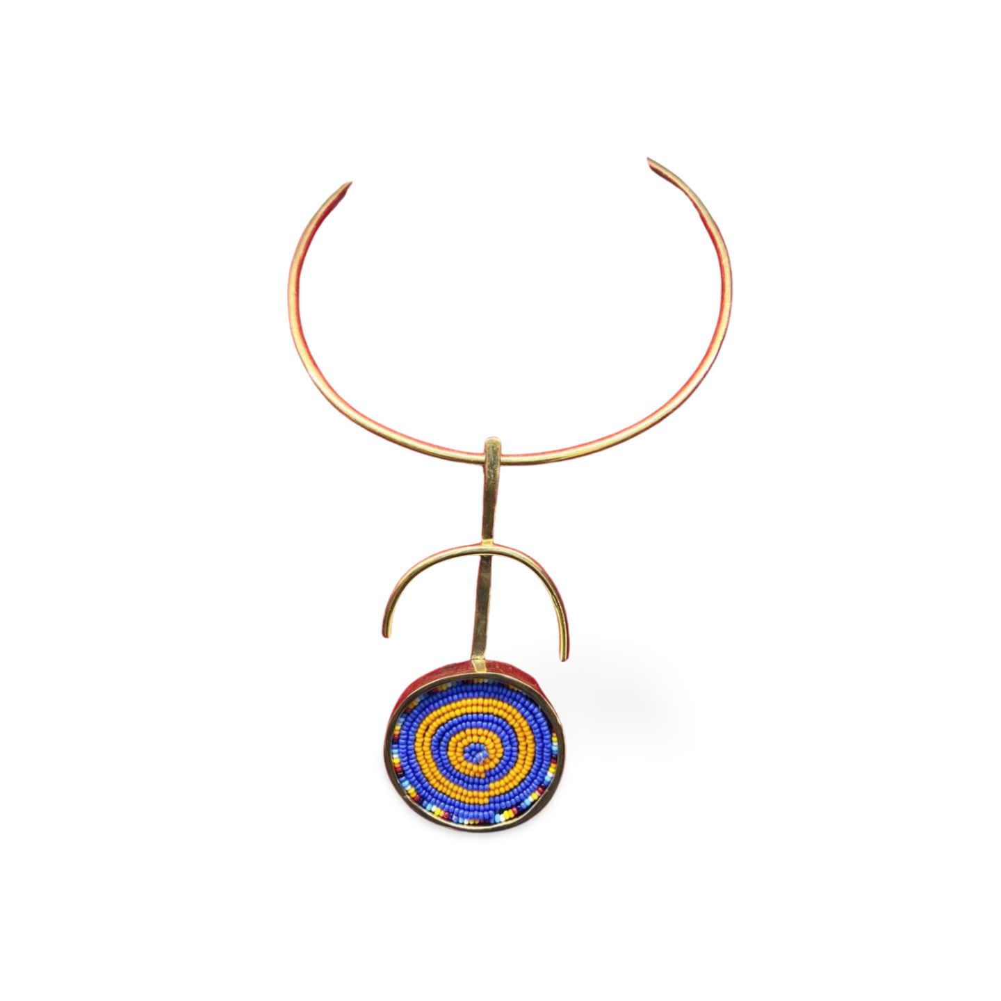 African Beaded-Brass Necklace Collection C