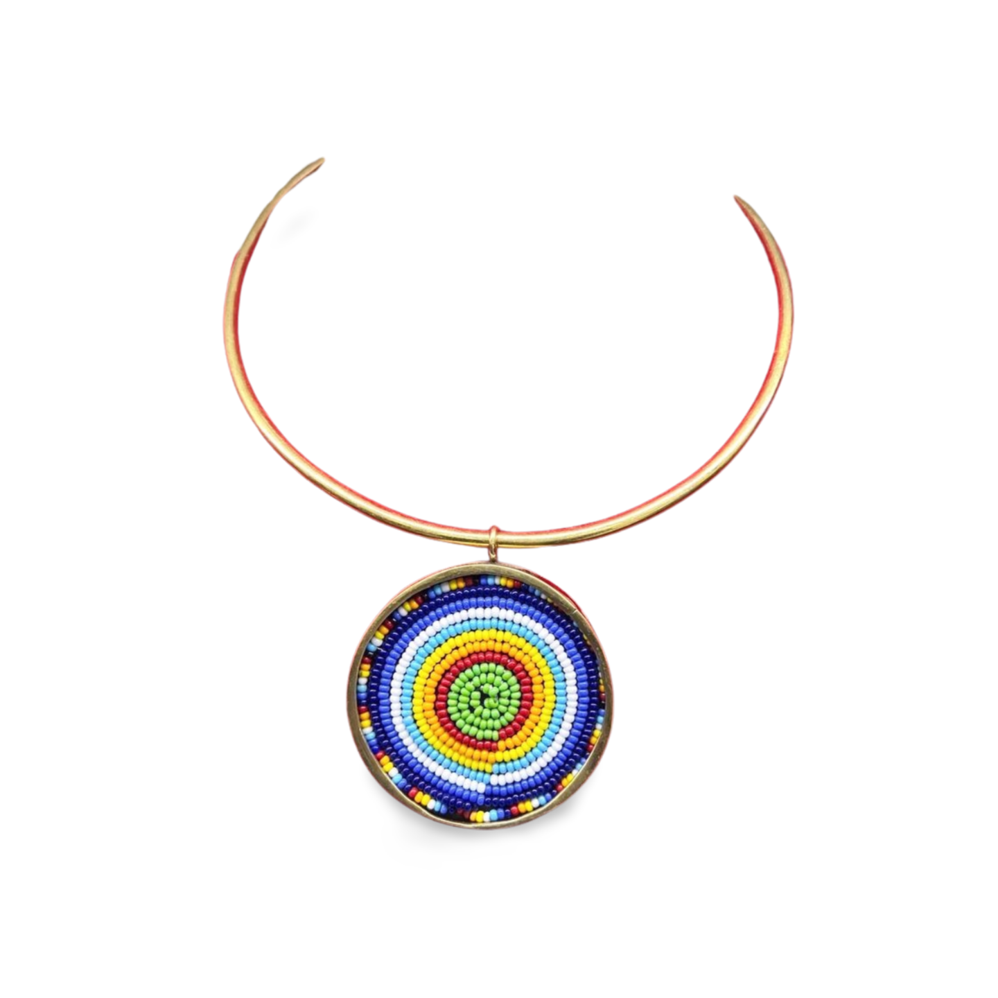 African Beaded-Brass Necklace Collection C