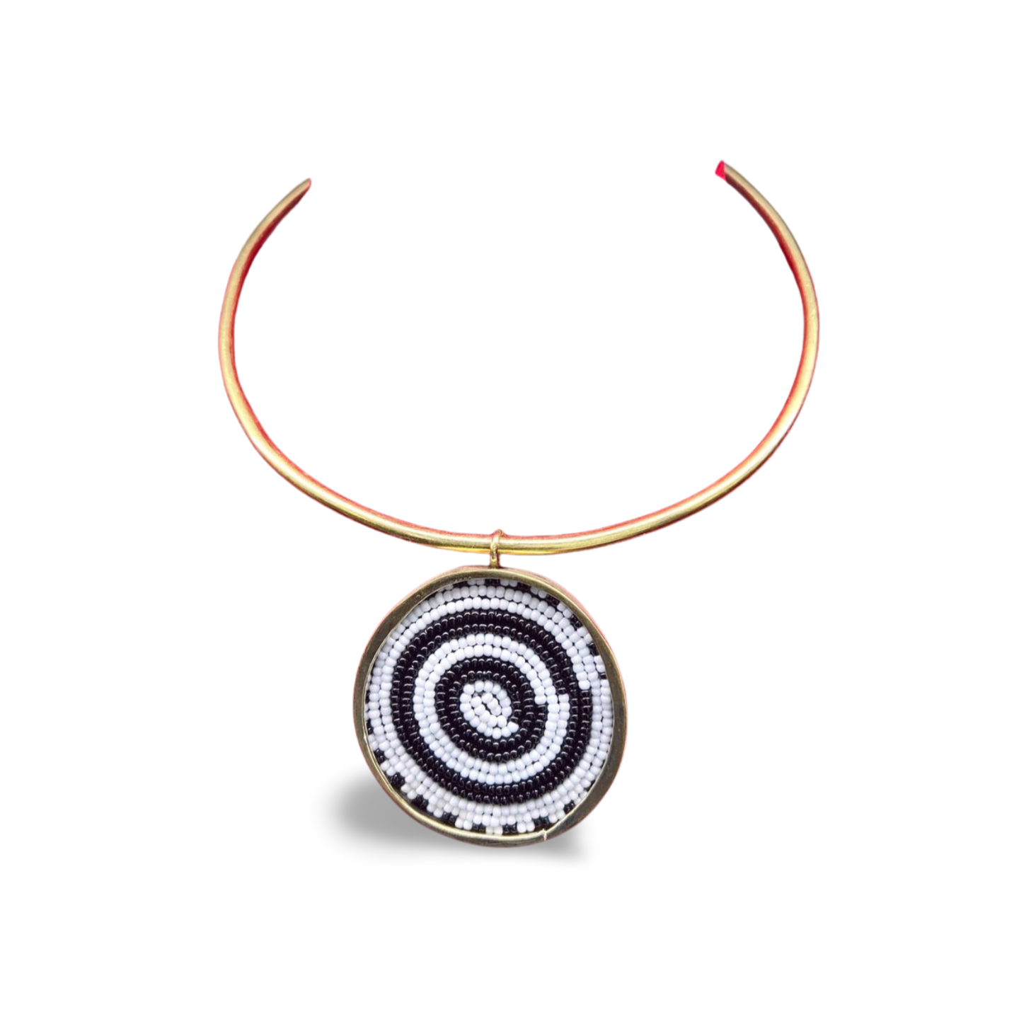 African Beaded-Brass Necklace Collection C