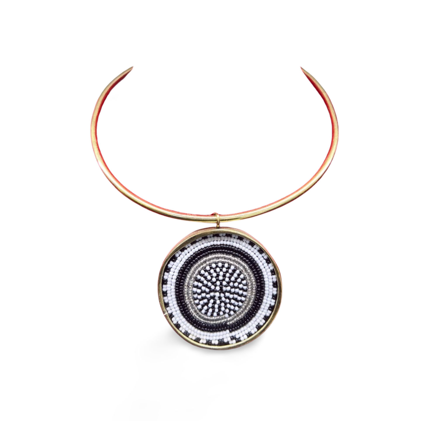 African Beaded-Brass Necklace Collection B