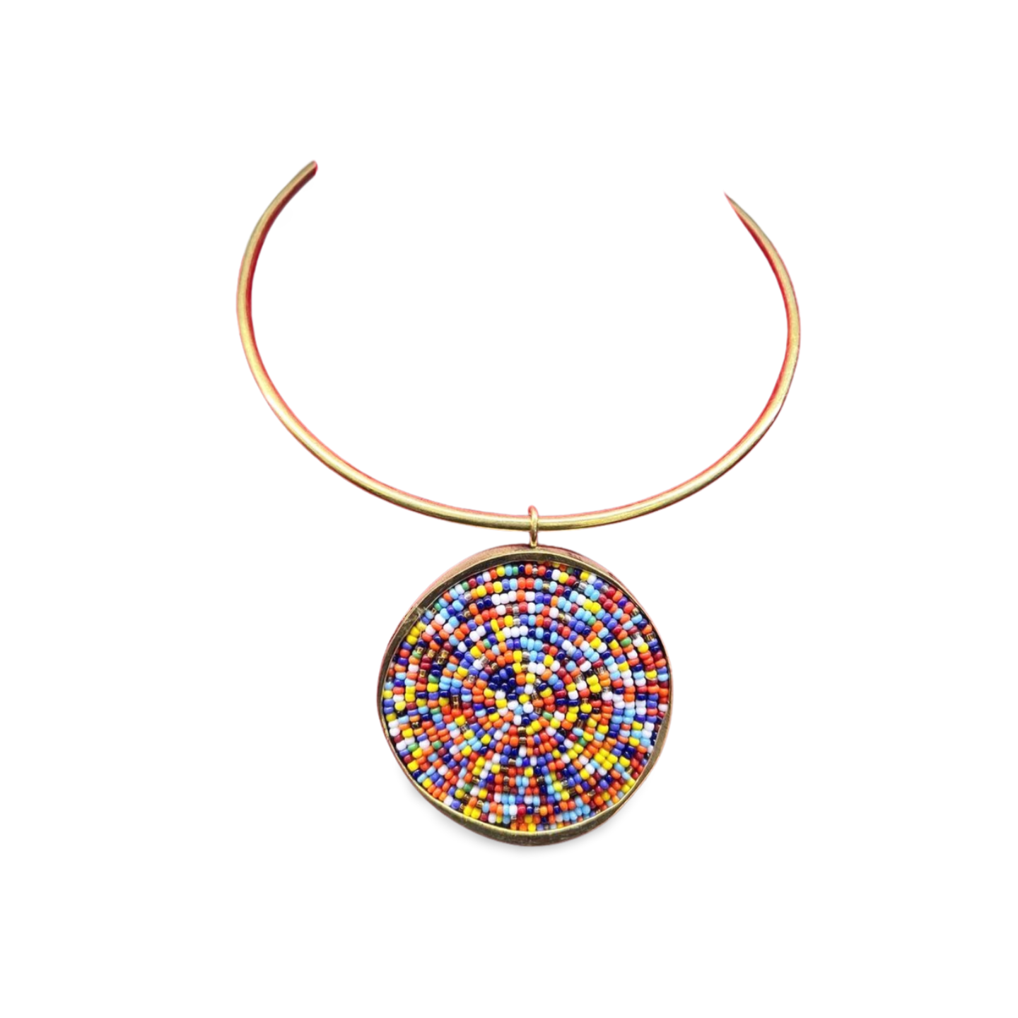 African Beaded-Brass Necklace Collection B