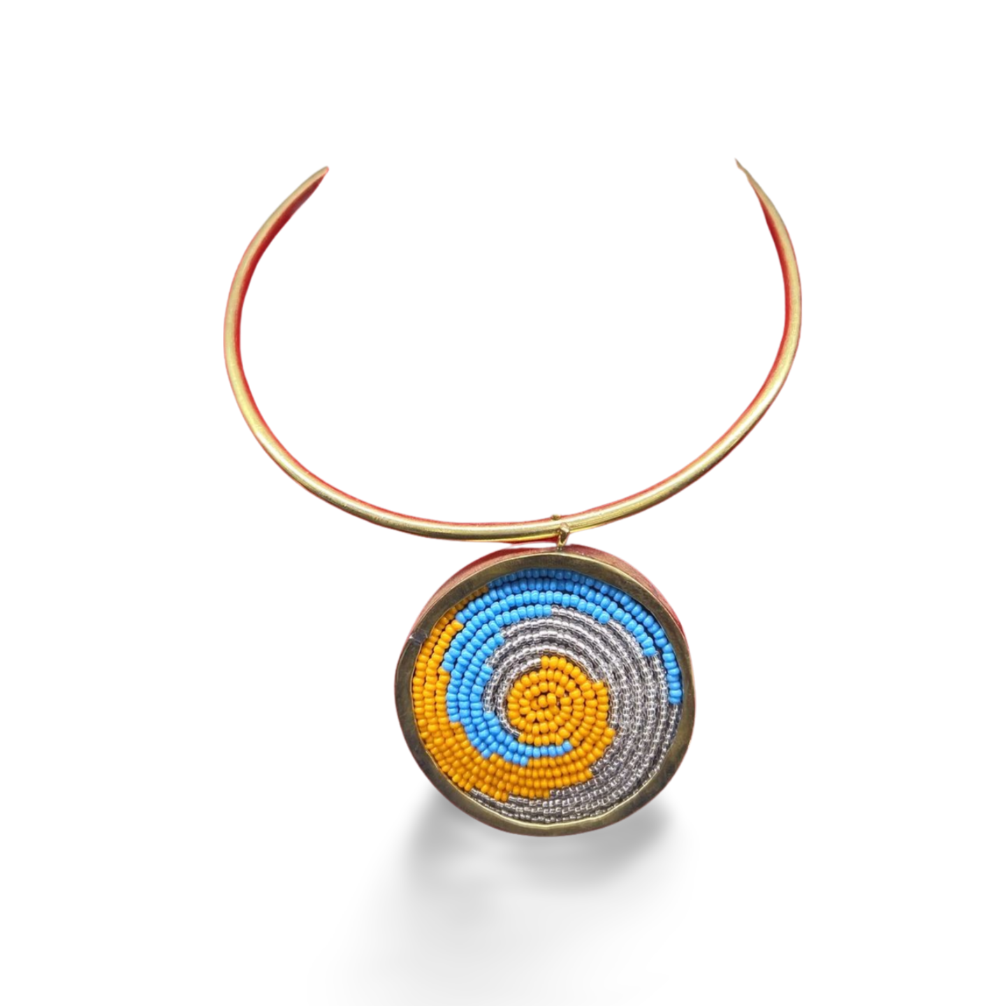 African Beaded-Brass Necklace Collection B