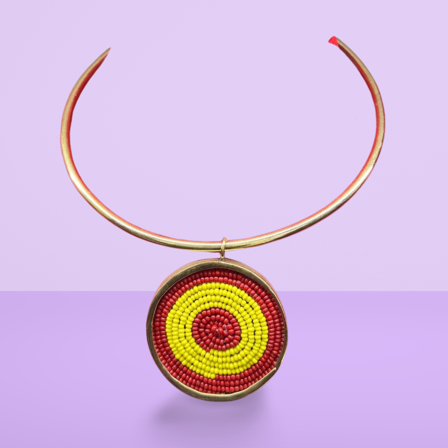 African Beaded-Brass Necklace Collection A