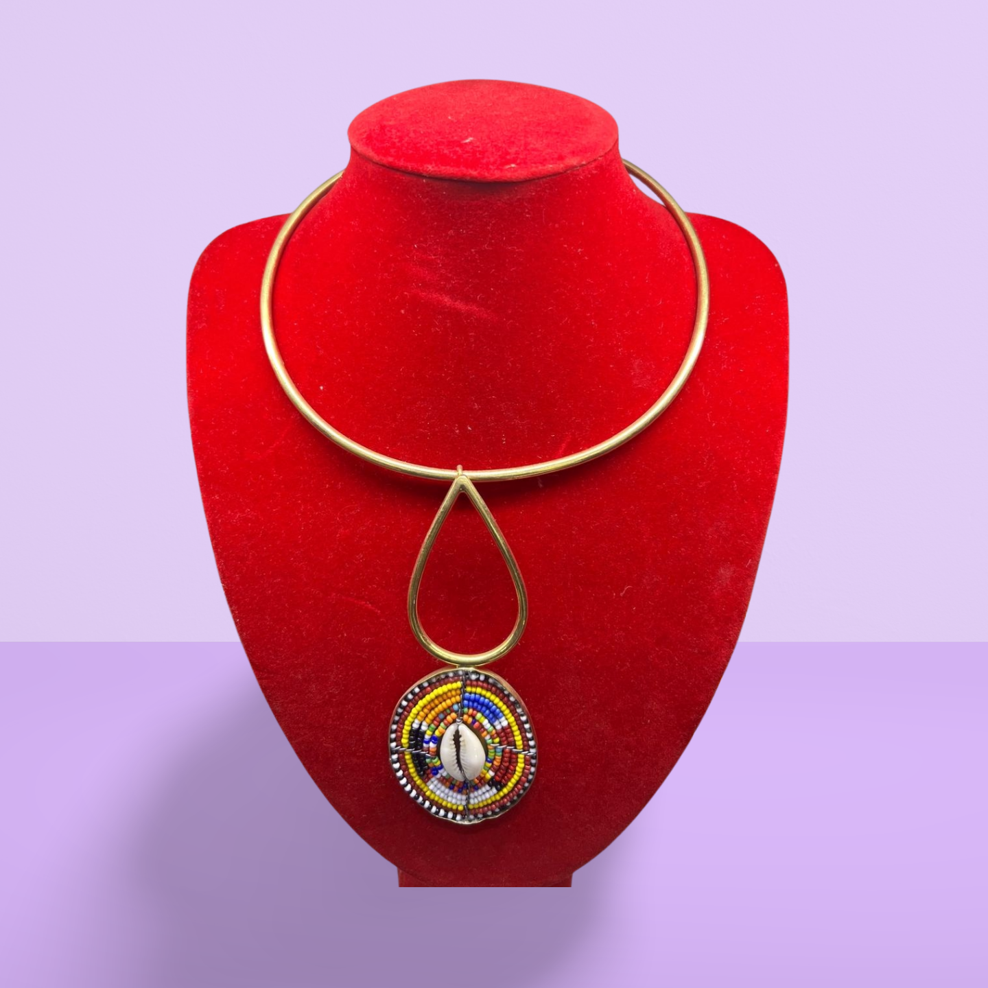 African Beaded-Brass Necklace Collection A