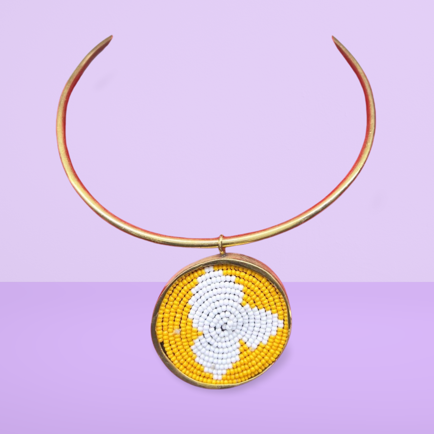 African Beaded-Brass Necklace Collection A