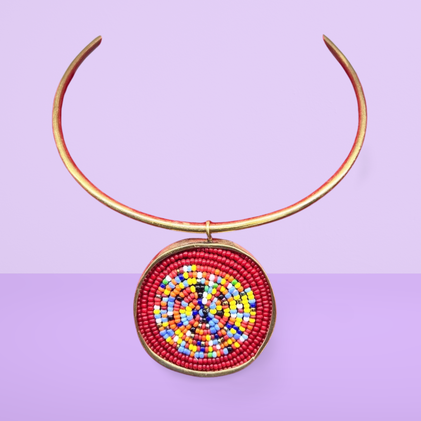 African Beaded-Brass Necklace Collection A