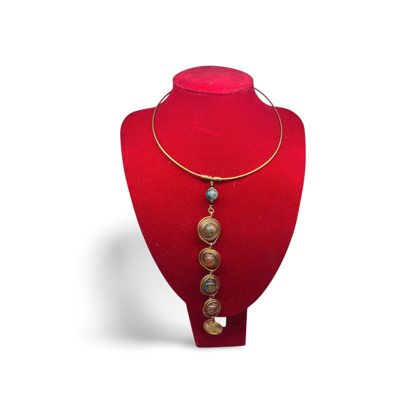 African Brass Necklace Collection A