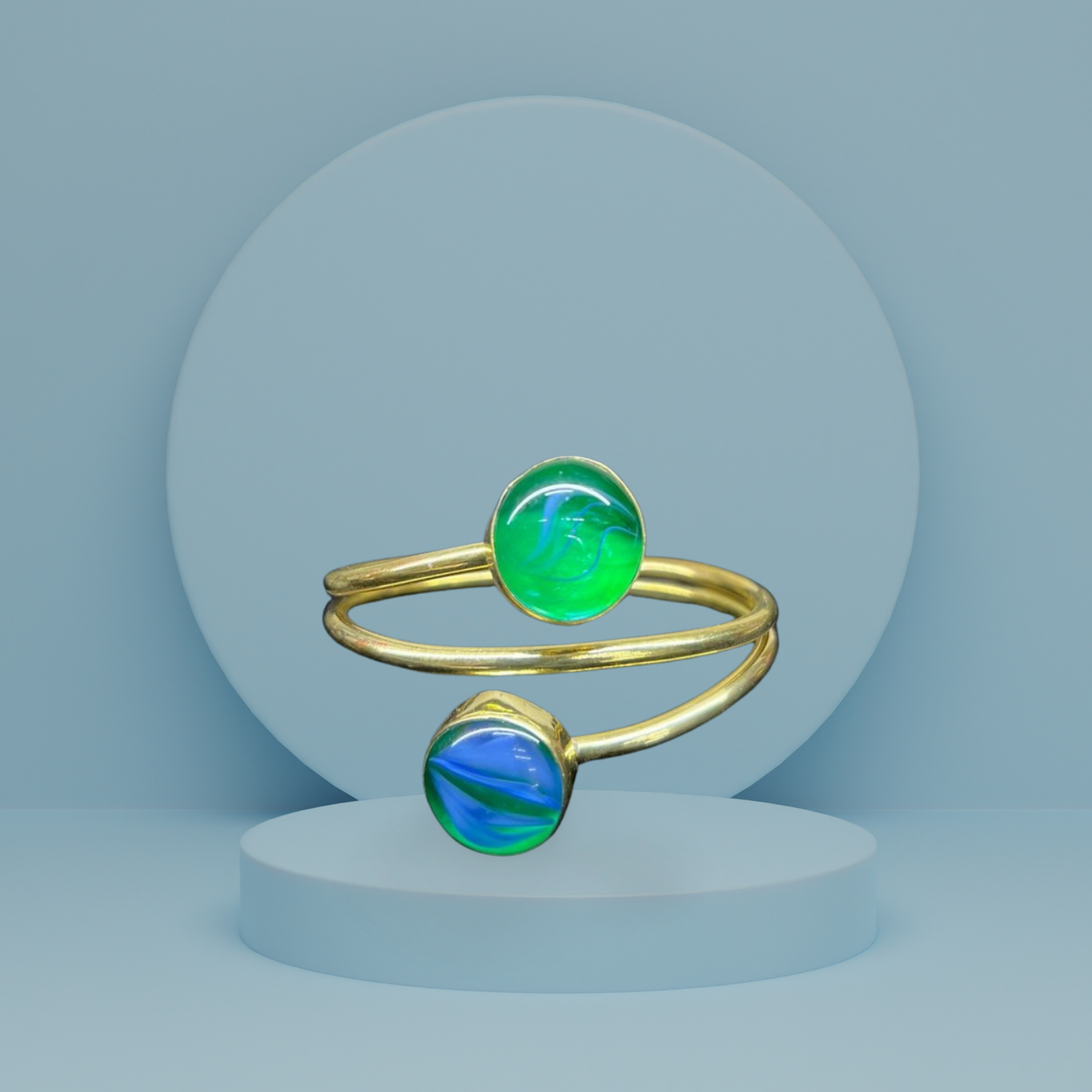 African Handmade Marble brass bracelet Collection B