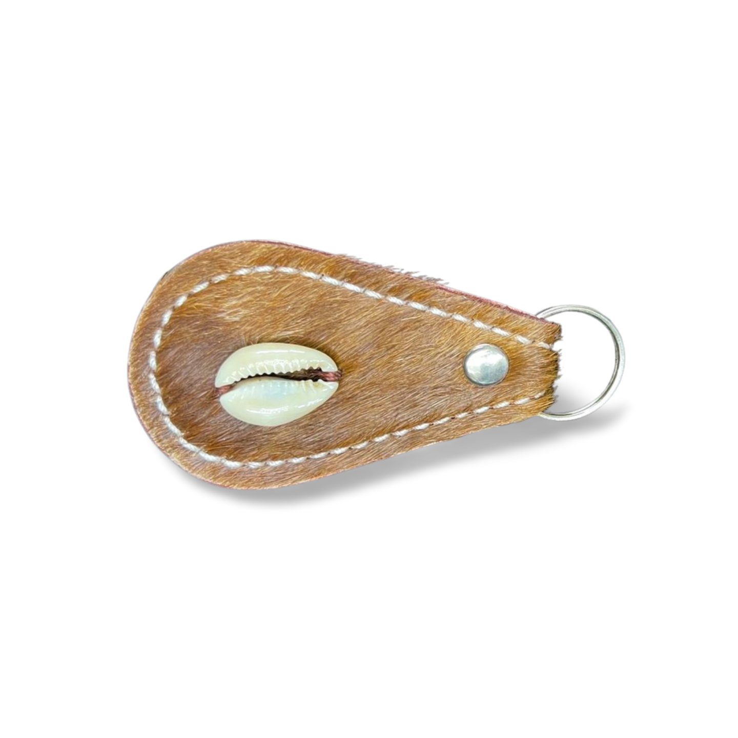 Handmade Leather Keyholders with Cowrie Shell Accents
