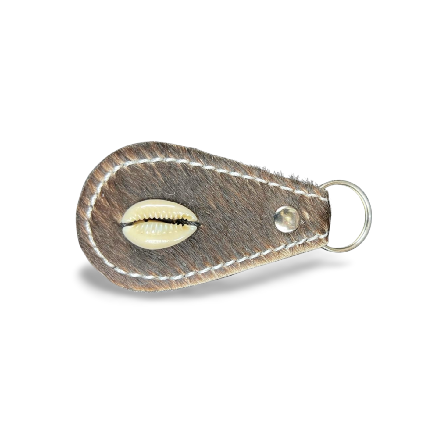 Handmade Leather Keyholders with Cowrie Shell Accents