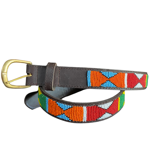 African Beaded Leather Belts