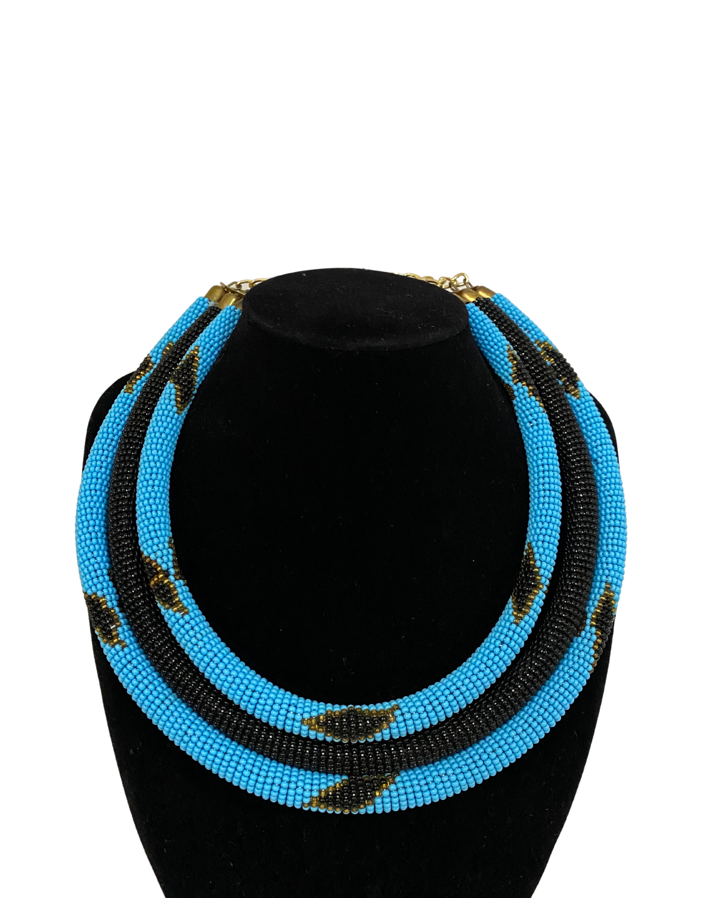 African 3 in 1 Beaded  Necklace