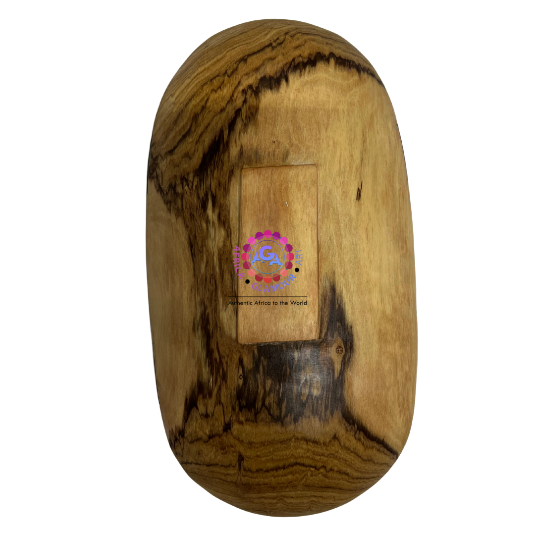 Wooden Oval African-Themed Serving Plate