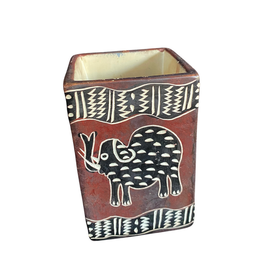 African Open Cuboid Soapstone Box