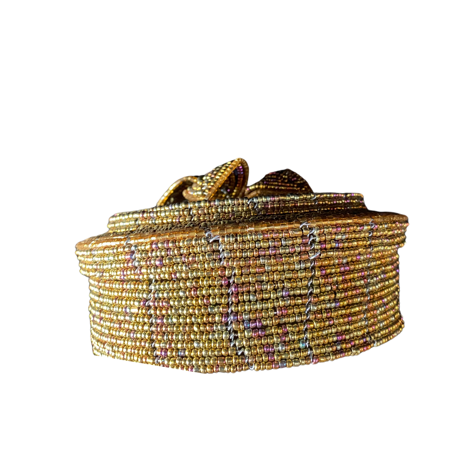 African Beaded Jewelry Storage Pot