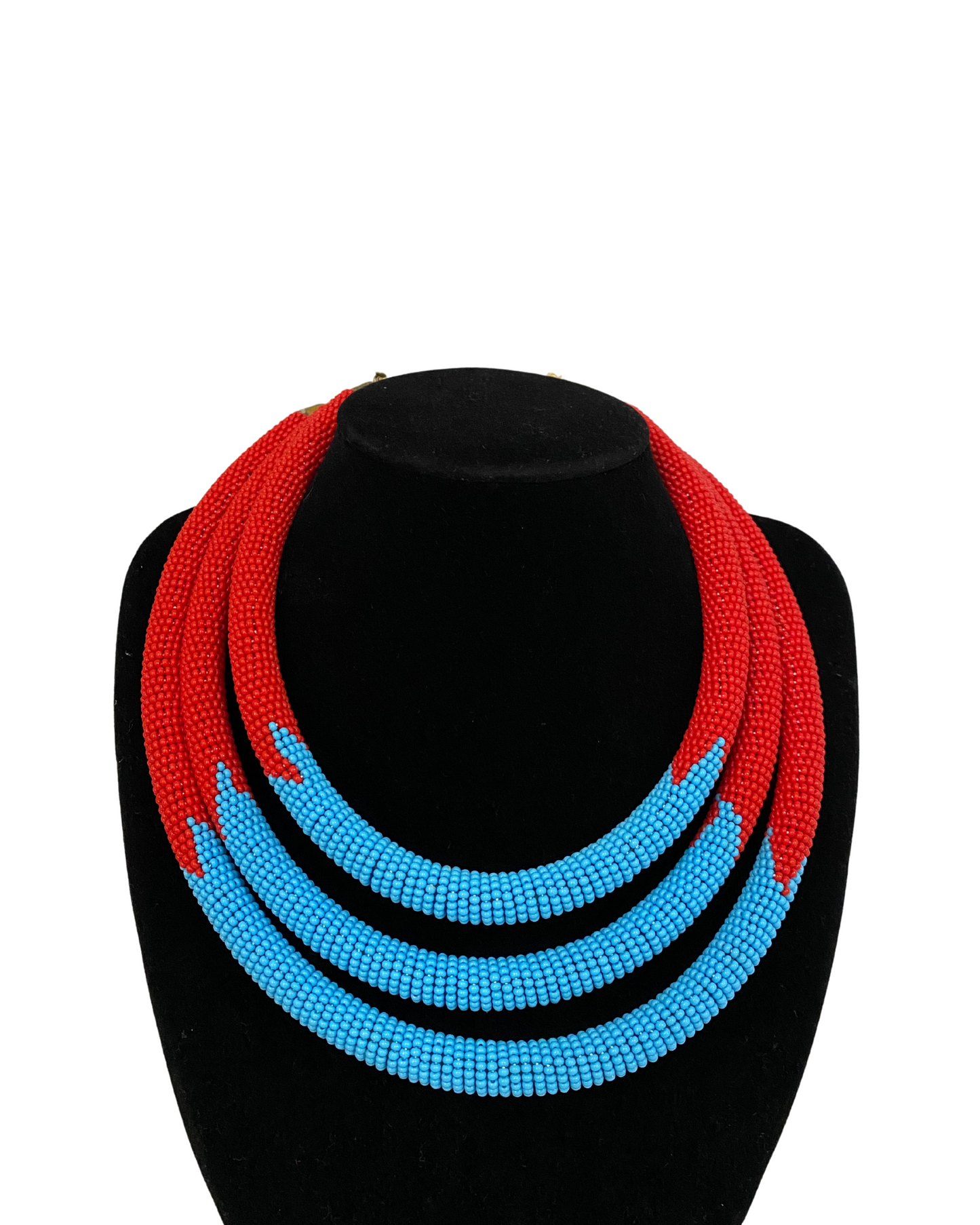 African 3 in 1 Beaded  Necklace