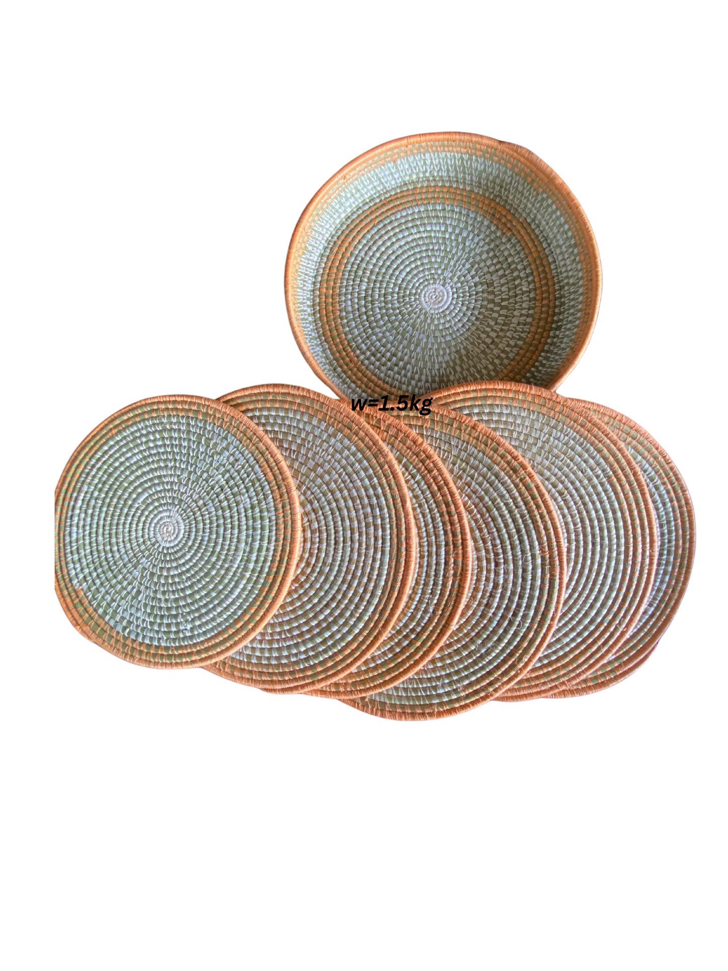 6 Orange African Rwandan Table Mats