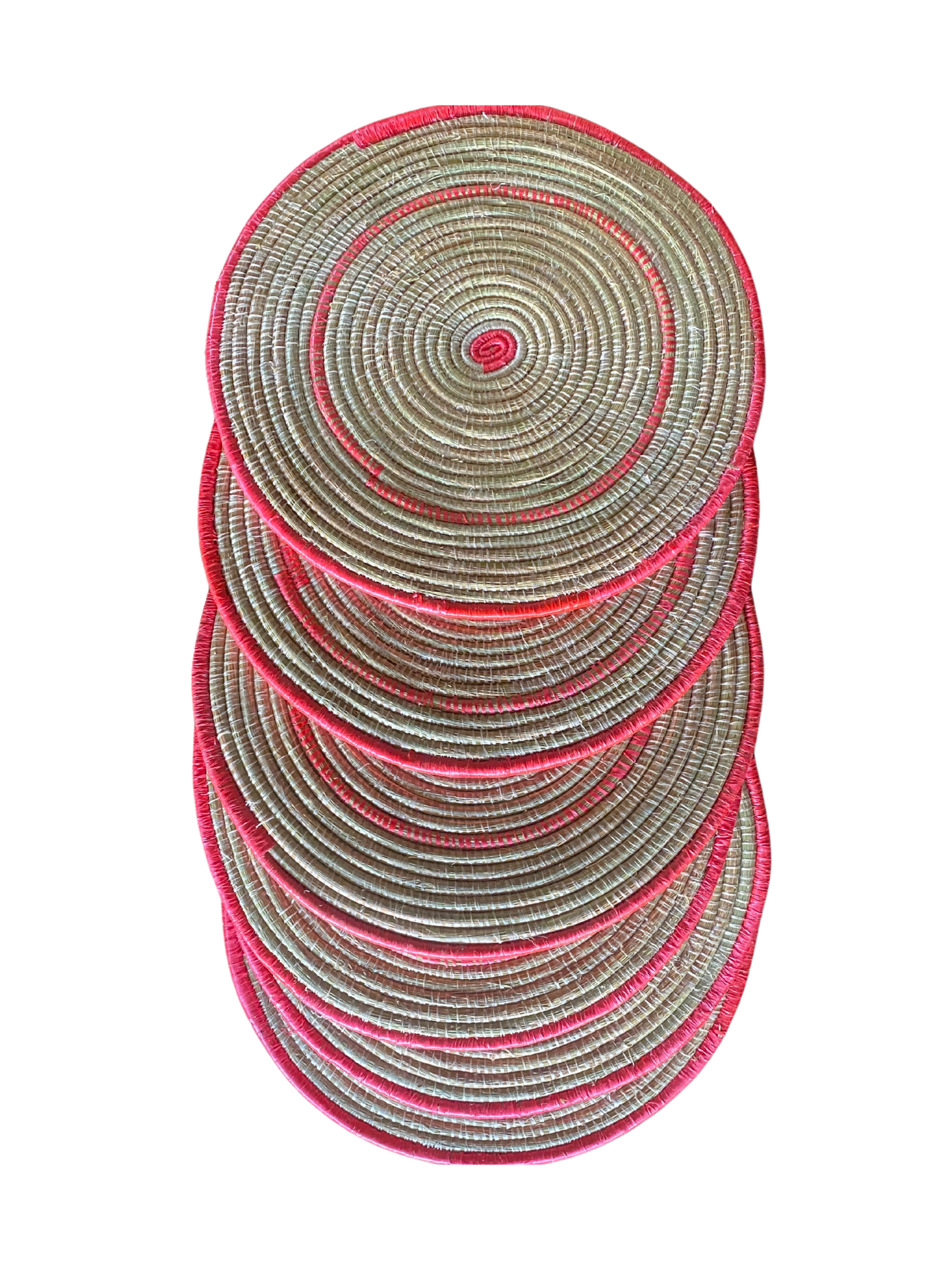 6 Pink African Rwandan Table Mats