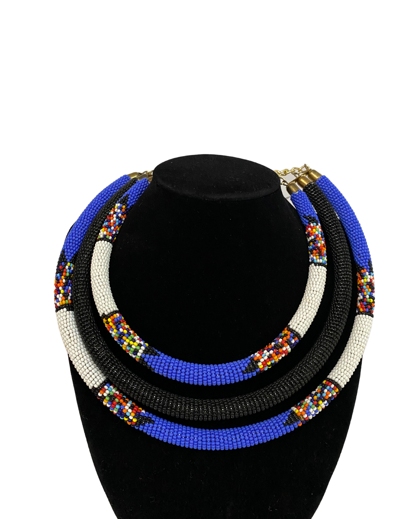 African 3 in 1 Beaded  Necklace