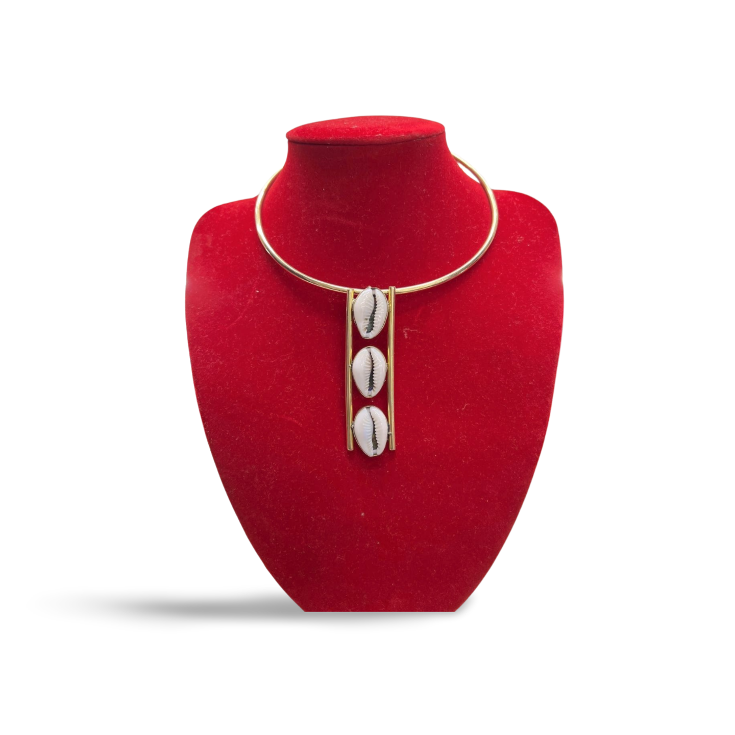 African  Brass Necklace with Gem-stone Collection F