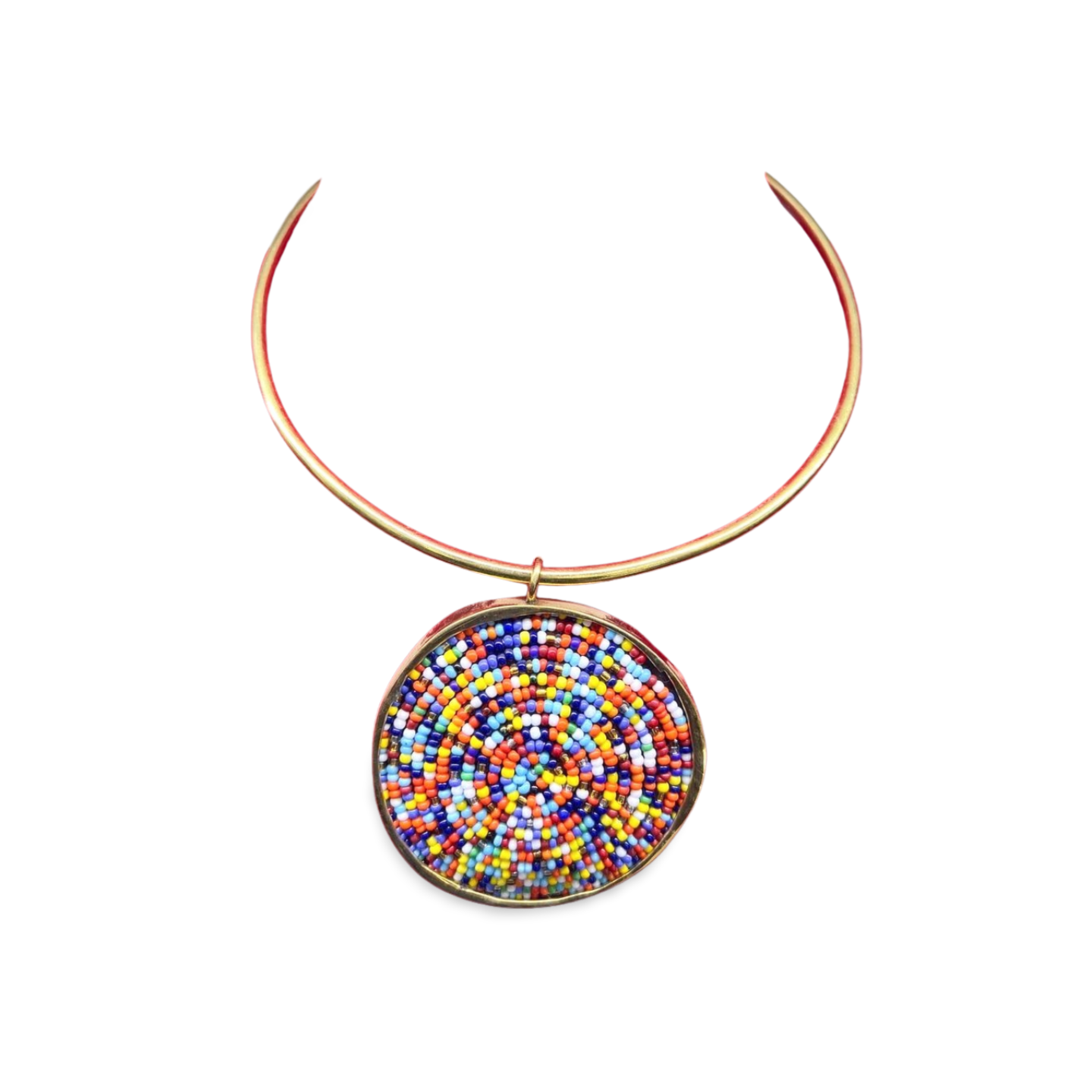 African Beaded-Brass Necklace  Collection E