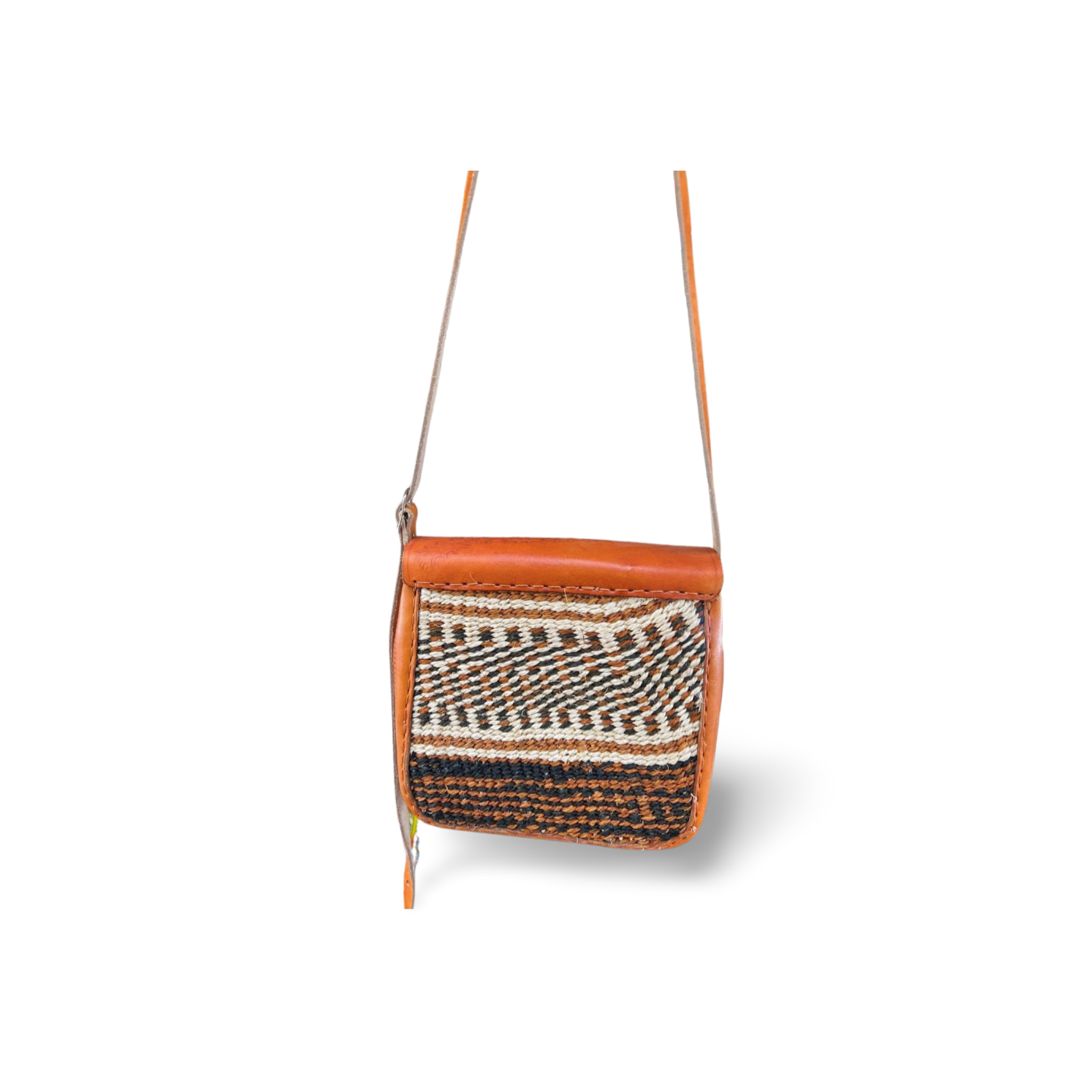 African Sisal-Leather Square Bag For Her(Funa)