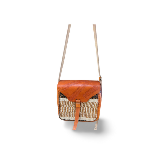 African Sisal-Leather Square Bag For Her(Funa)