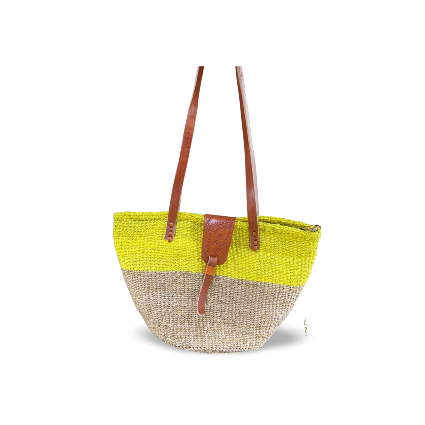 African Sisal Leather Sling bag(Kiondo)